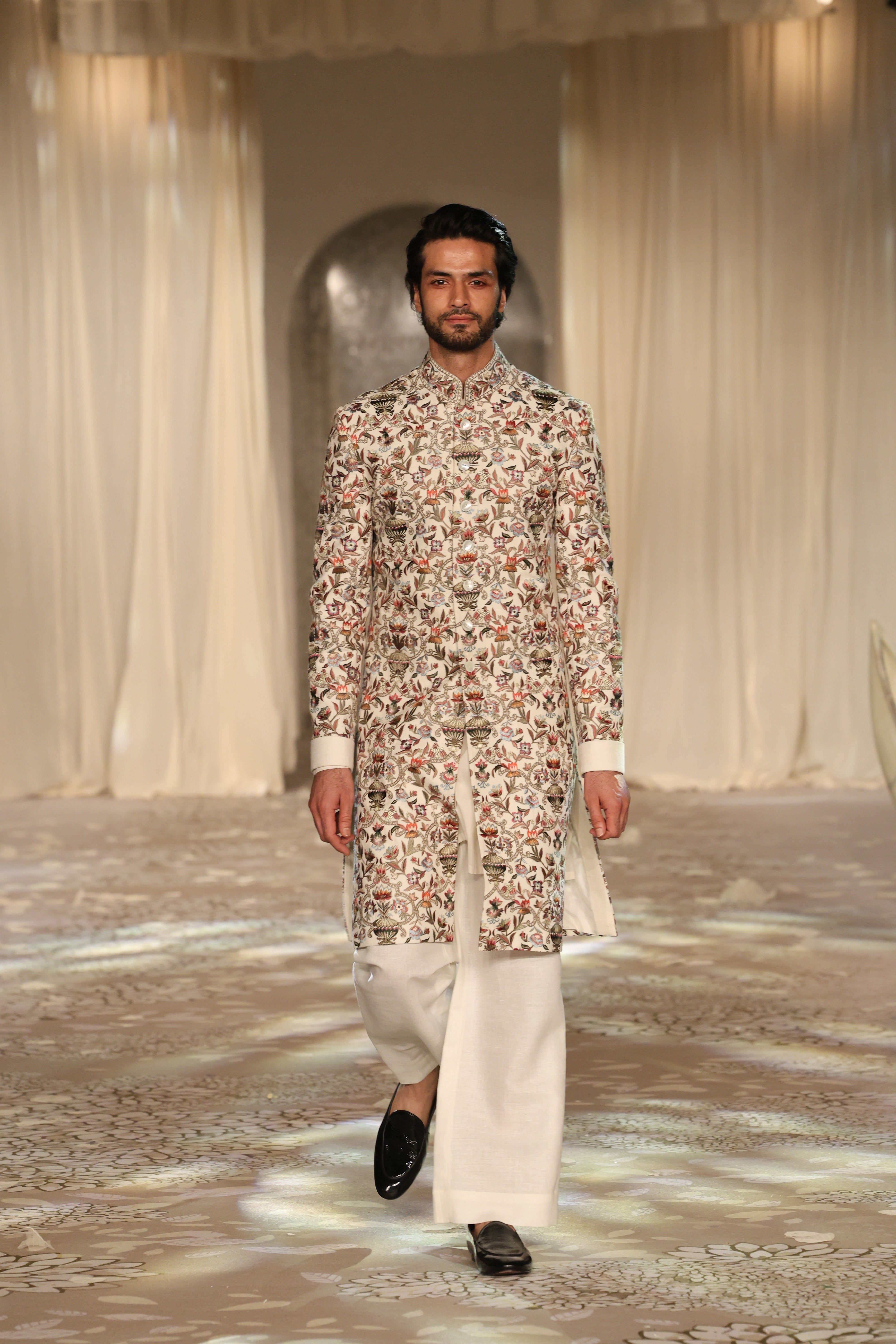 Matka Silk Sherwani With Embroidery