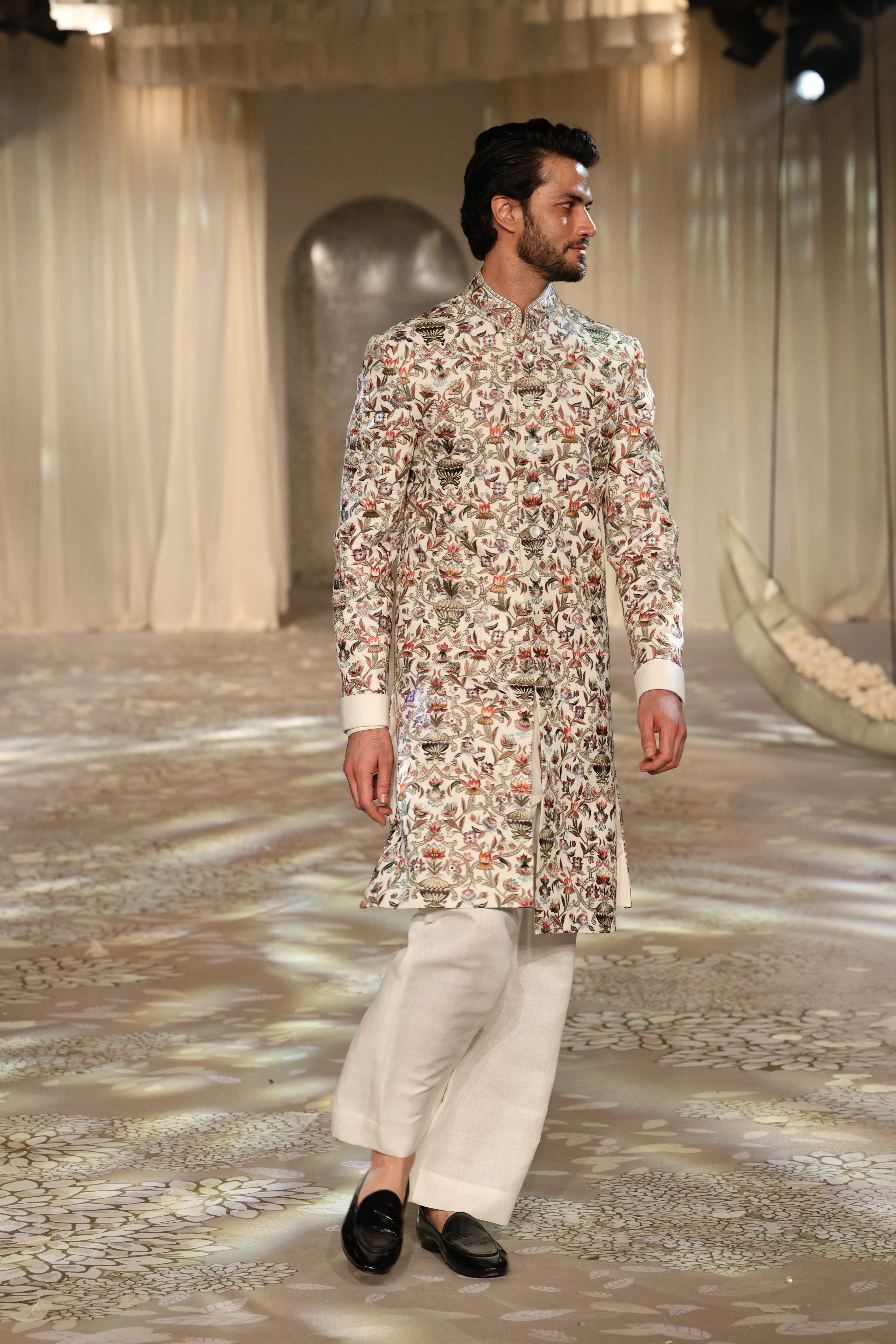 Matka Silk Sherwani With Embroidery