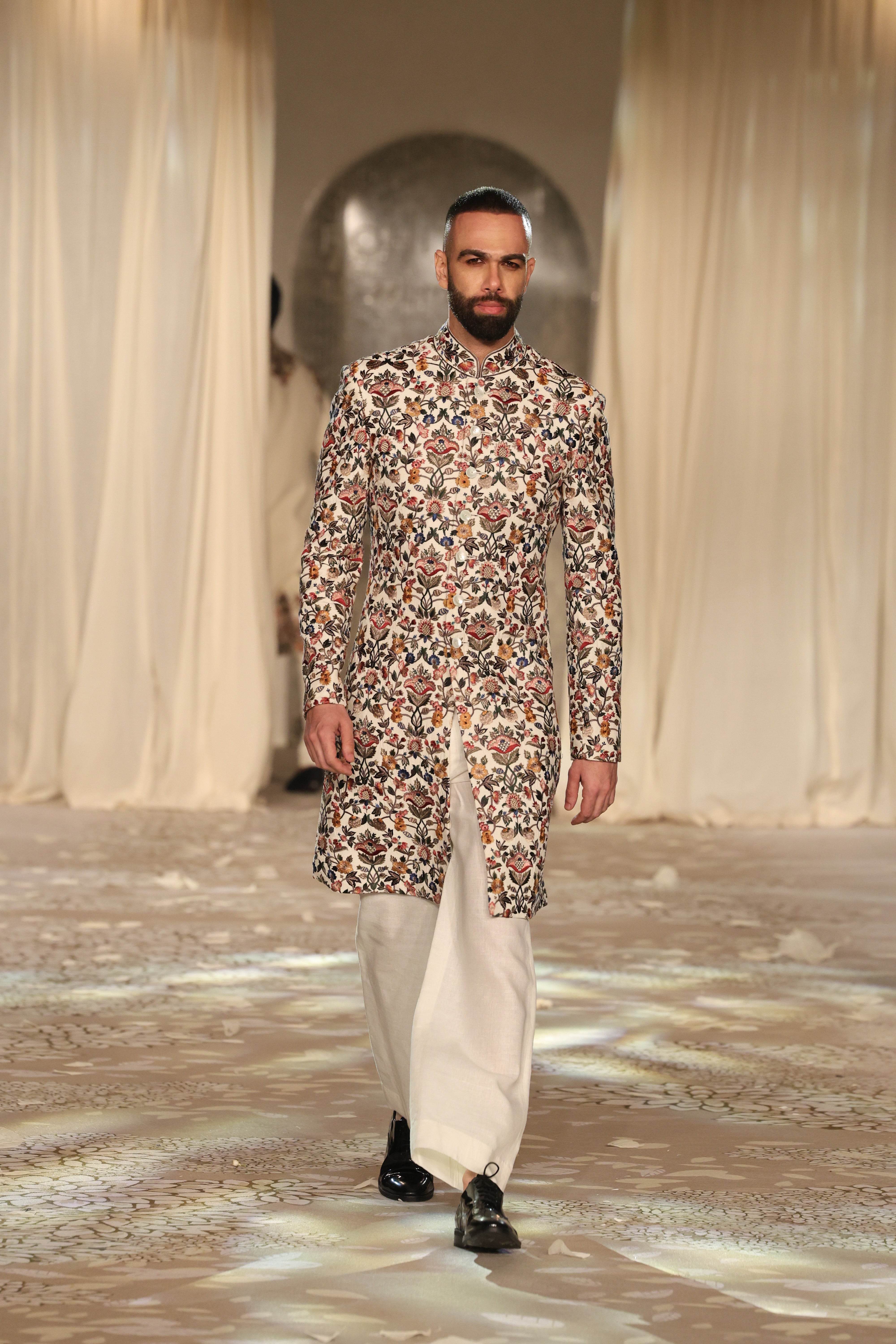Matka Silk Sherwani With Embroidery