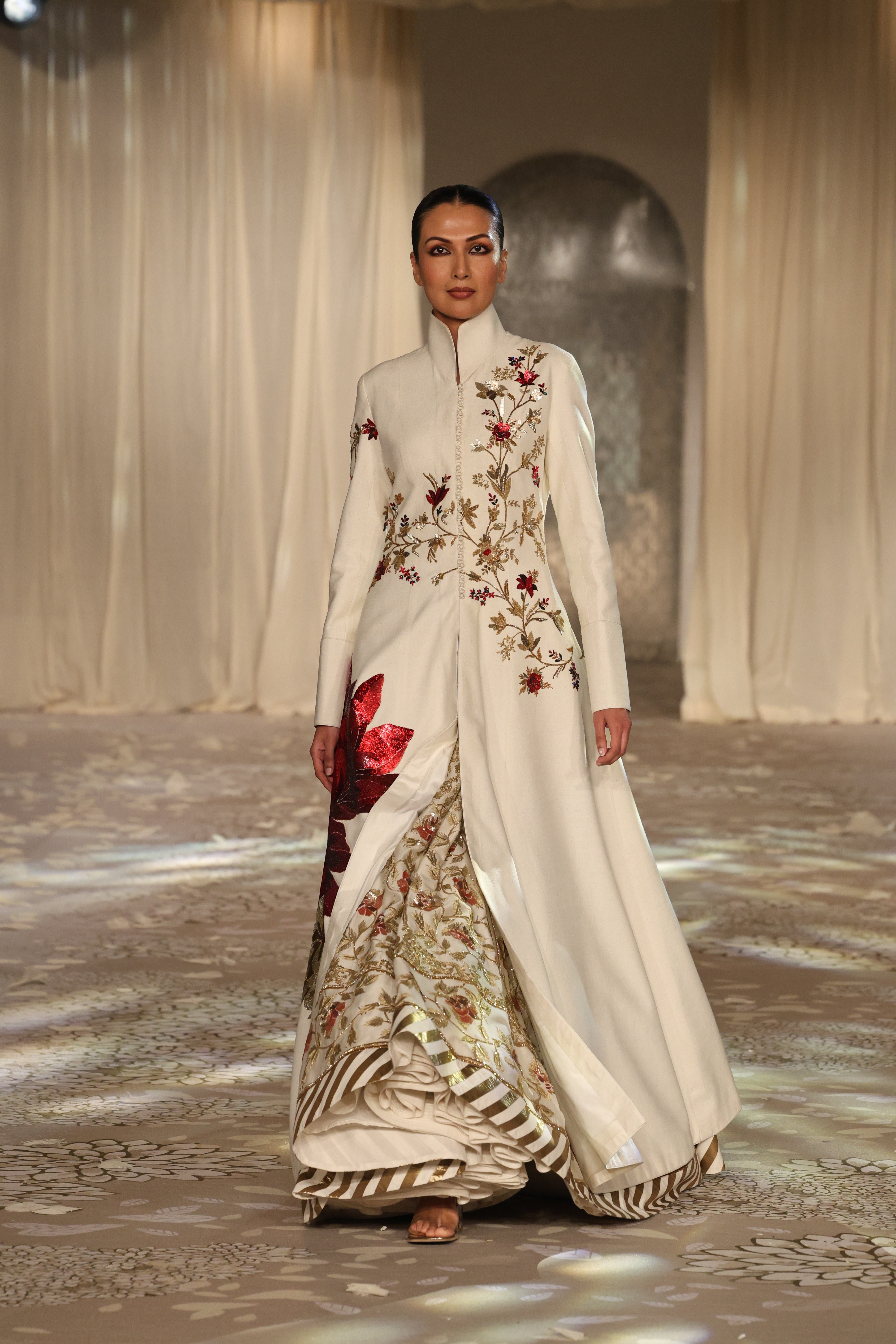 Matka Silk Embroidered Long Jacket