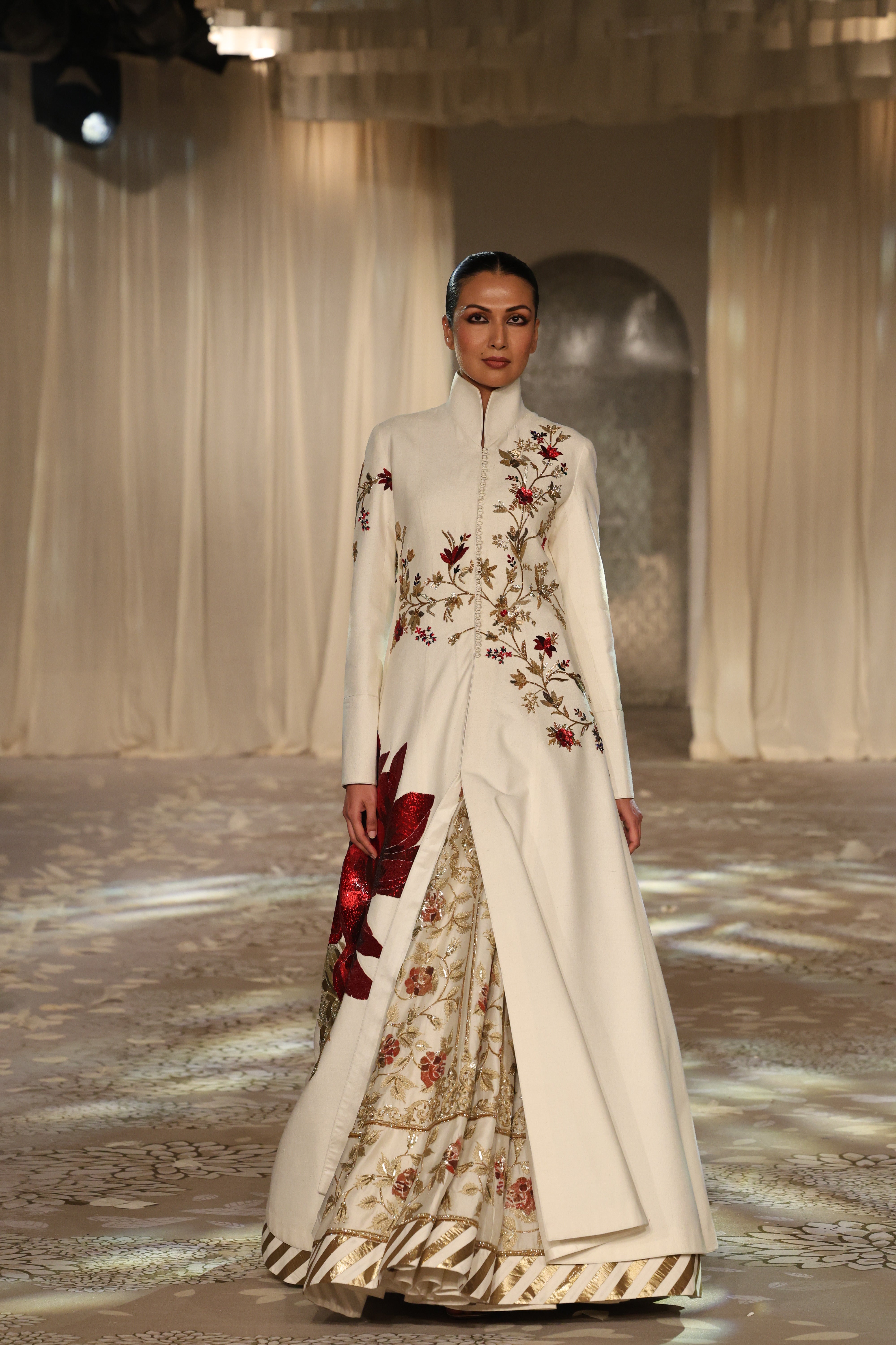 Matka Silk Embroidered Long Jacket