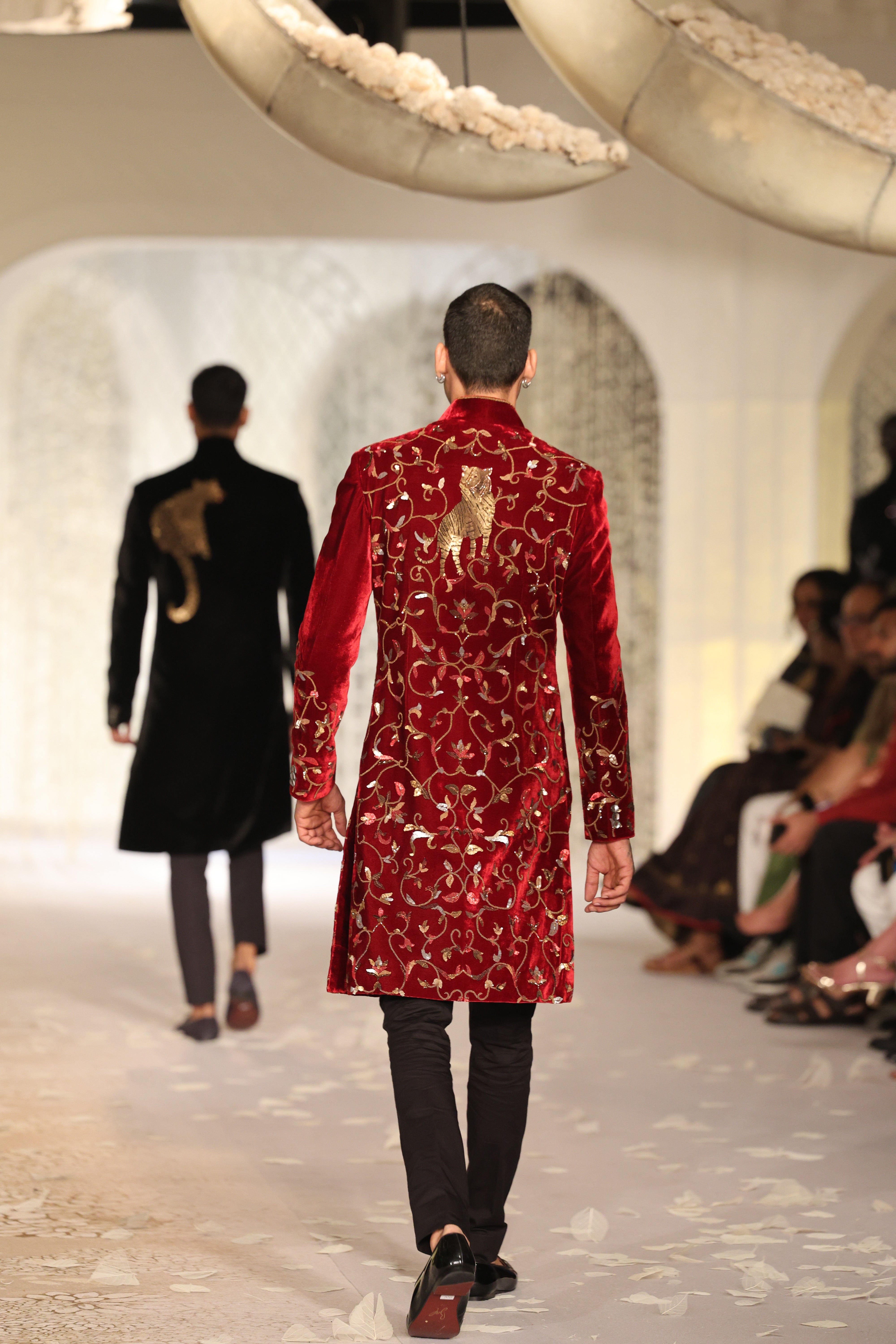 Velvet Sherwani With Embroidery