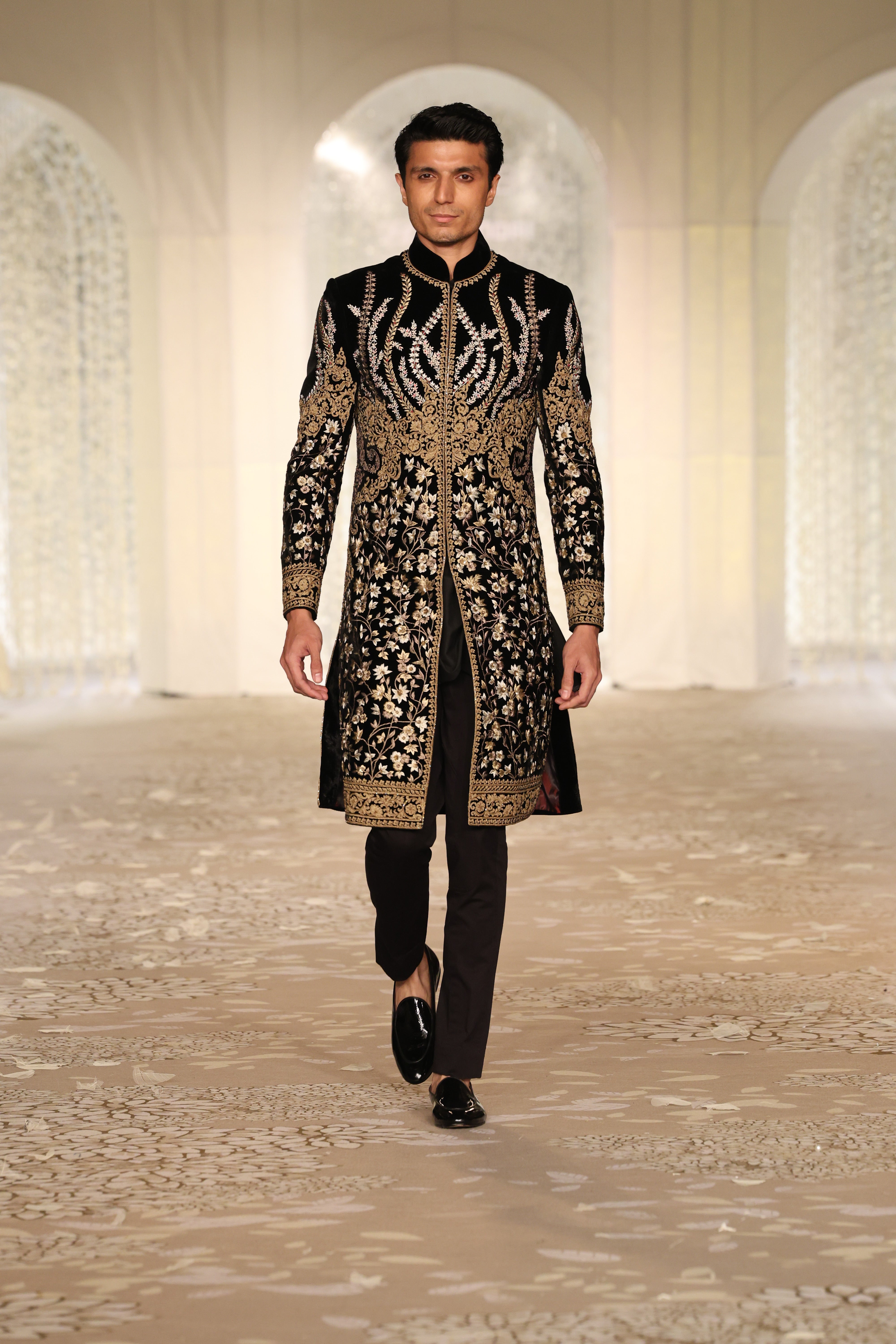 Velvet Sherwani with Embroidery