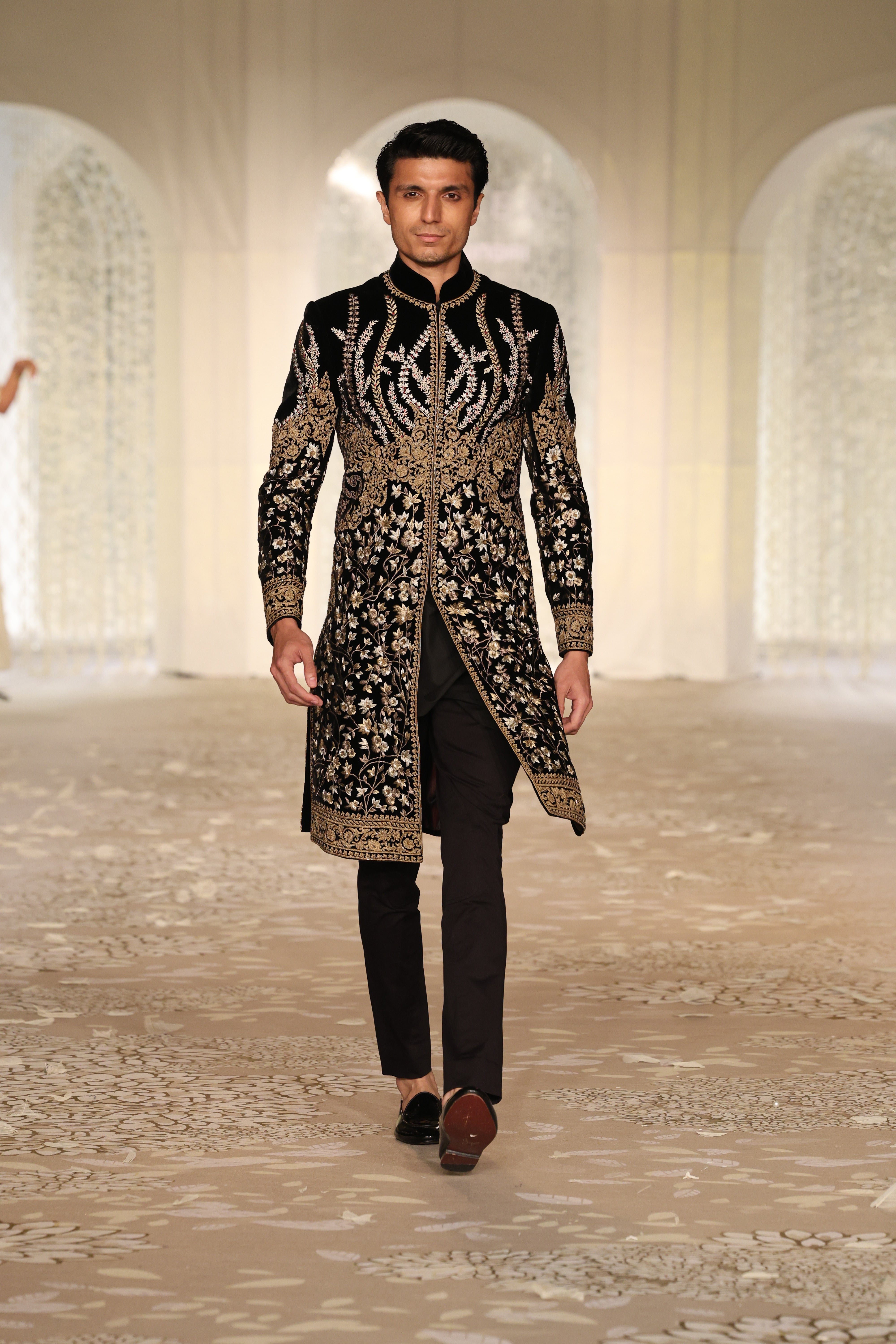 Velvet Sherwani with Embroidery