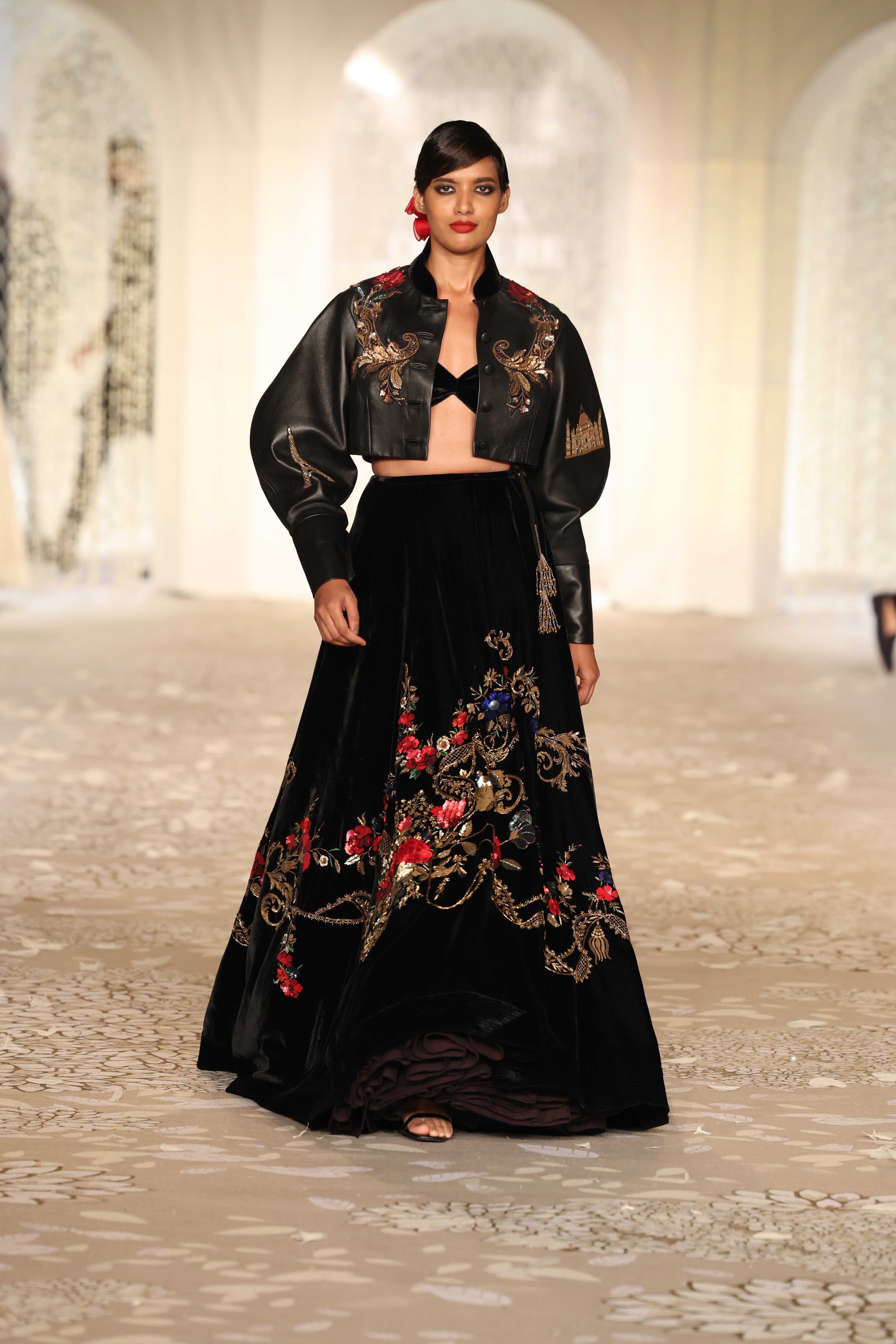 Leather Embroidered Jacket