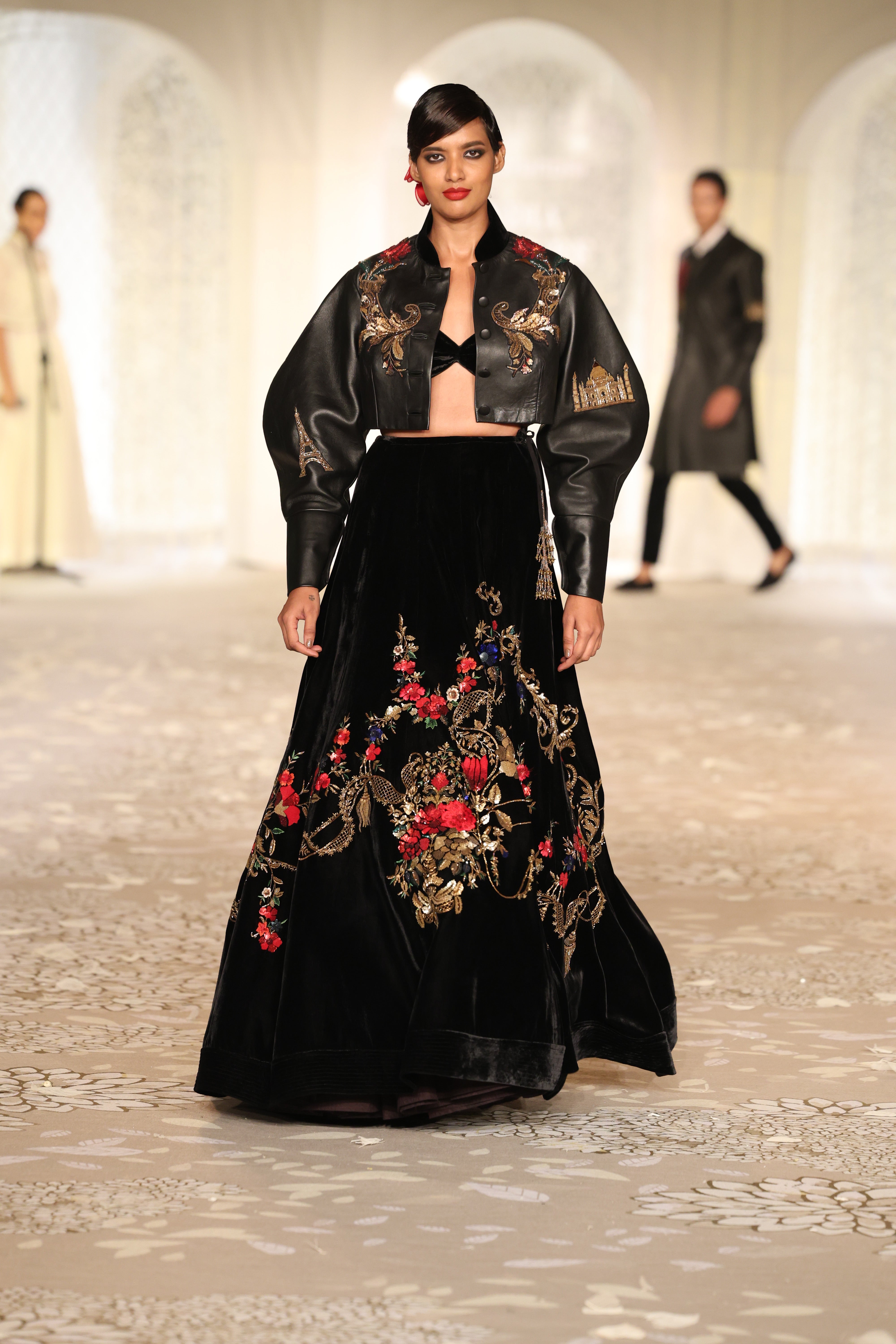 Leather Embroidered Jacket