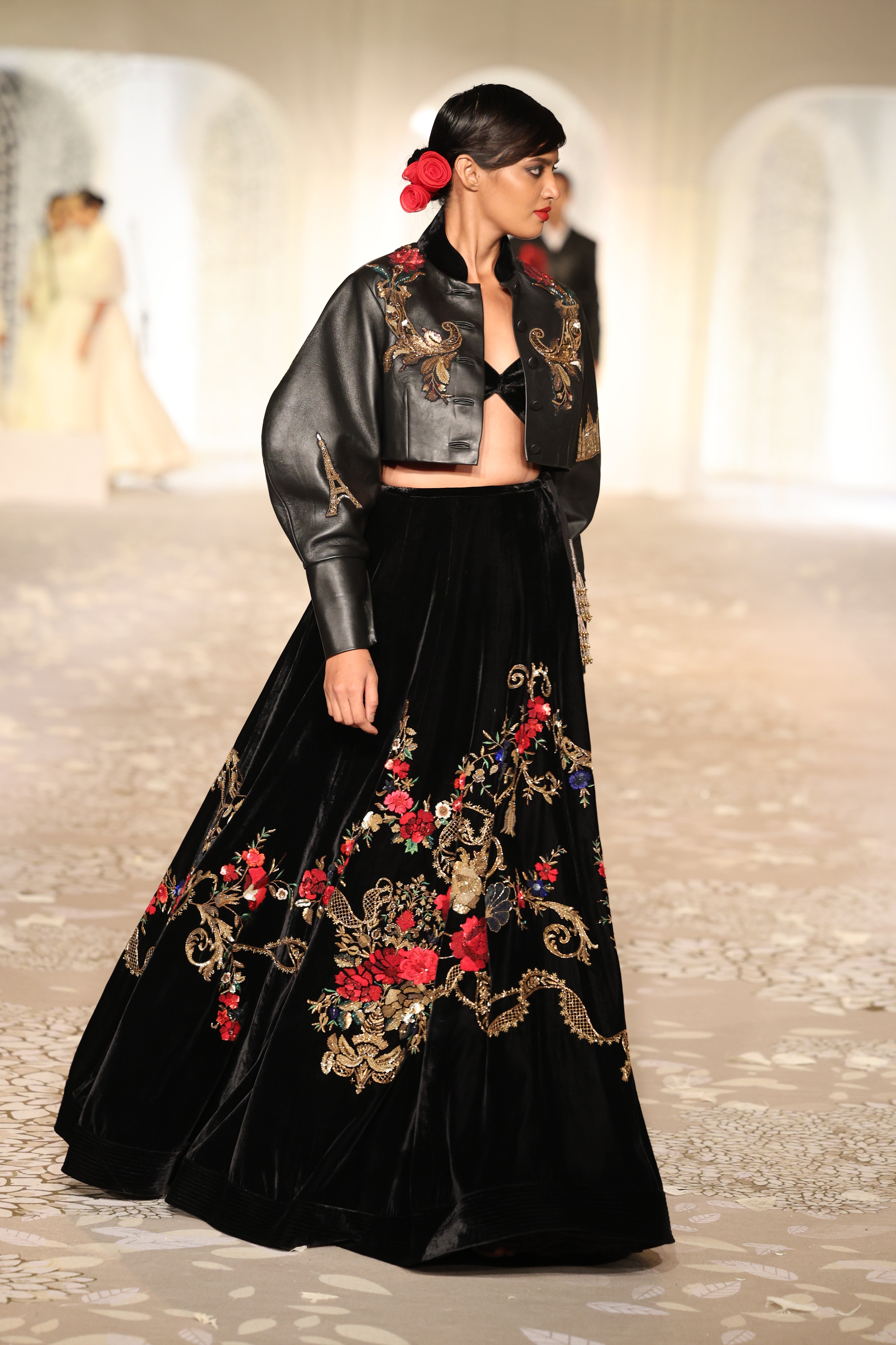 Leather Embroidered Jacket