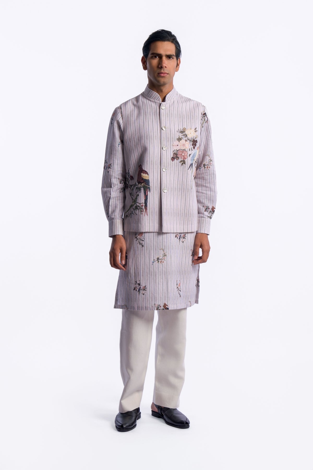 Digital Print Men's Bundi & Kurta
