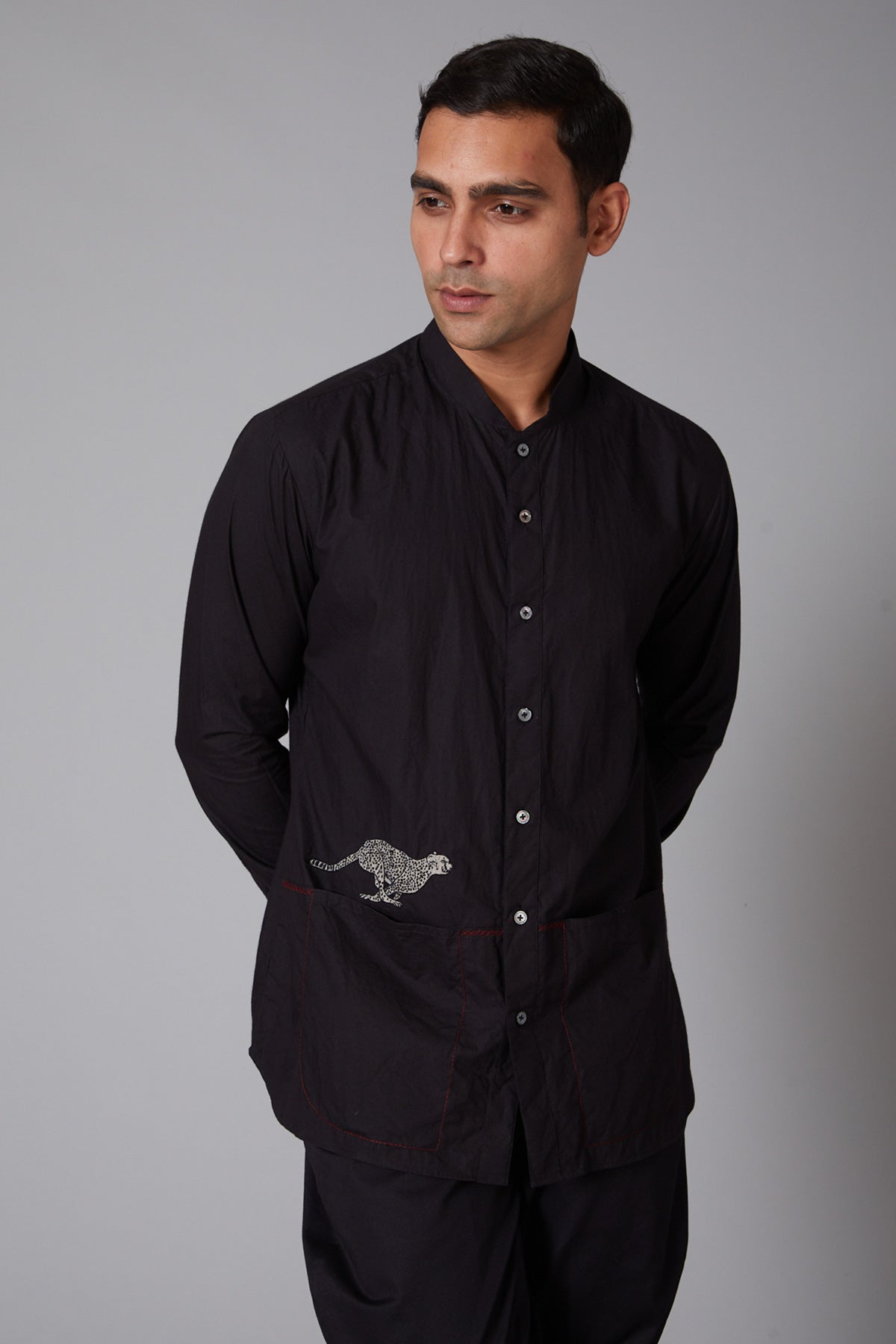 Black Embroidered Shirt