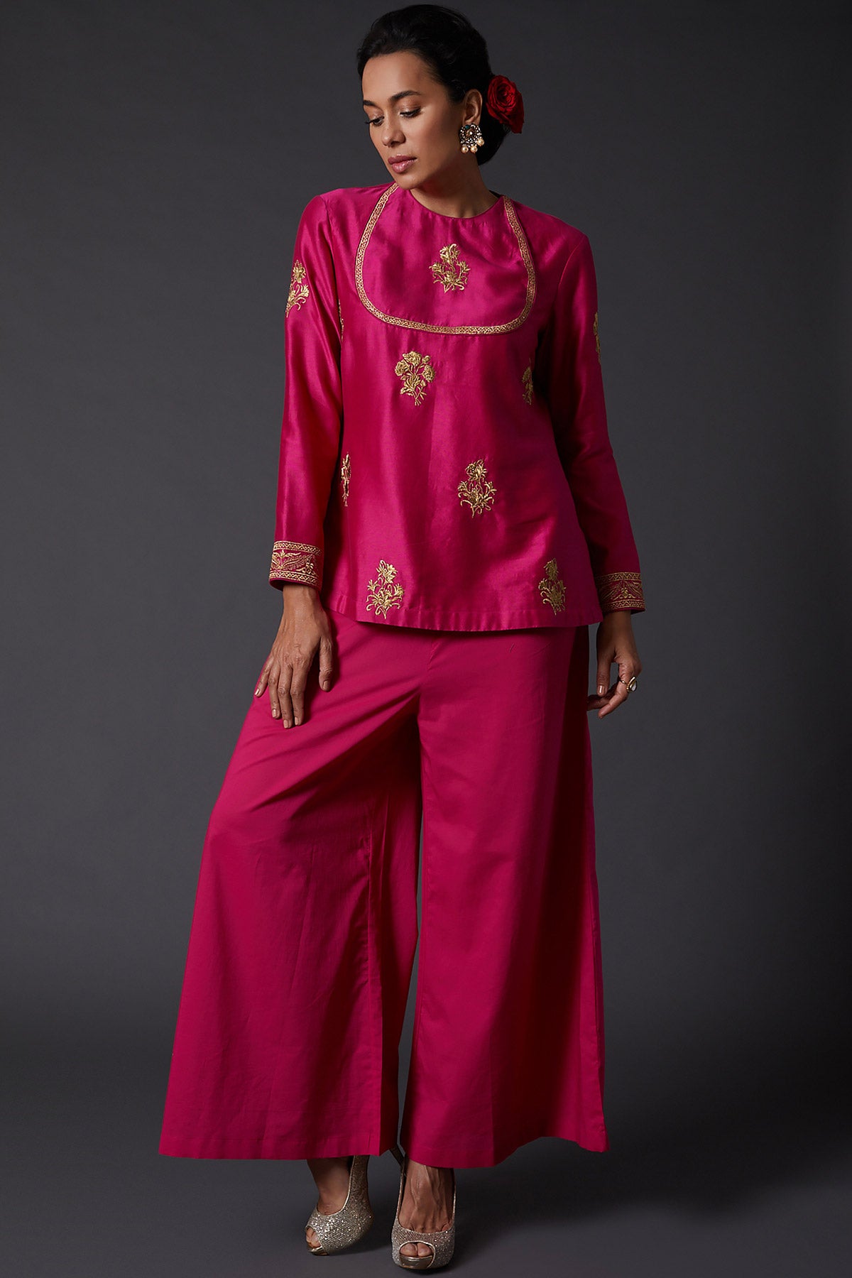 Fuchsia Embroidered Tunic