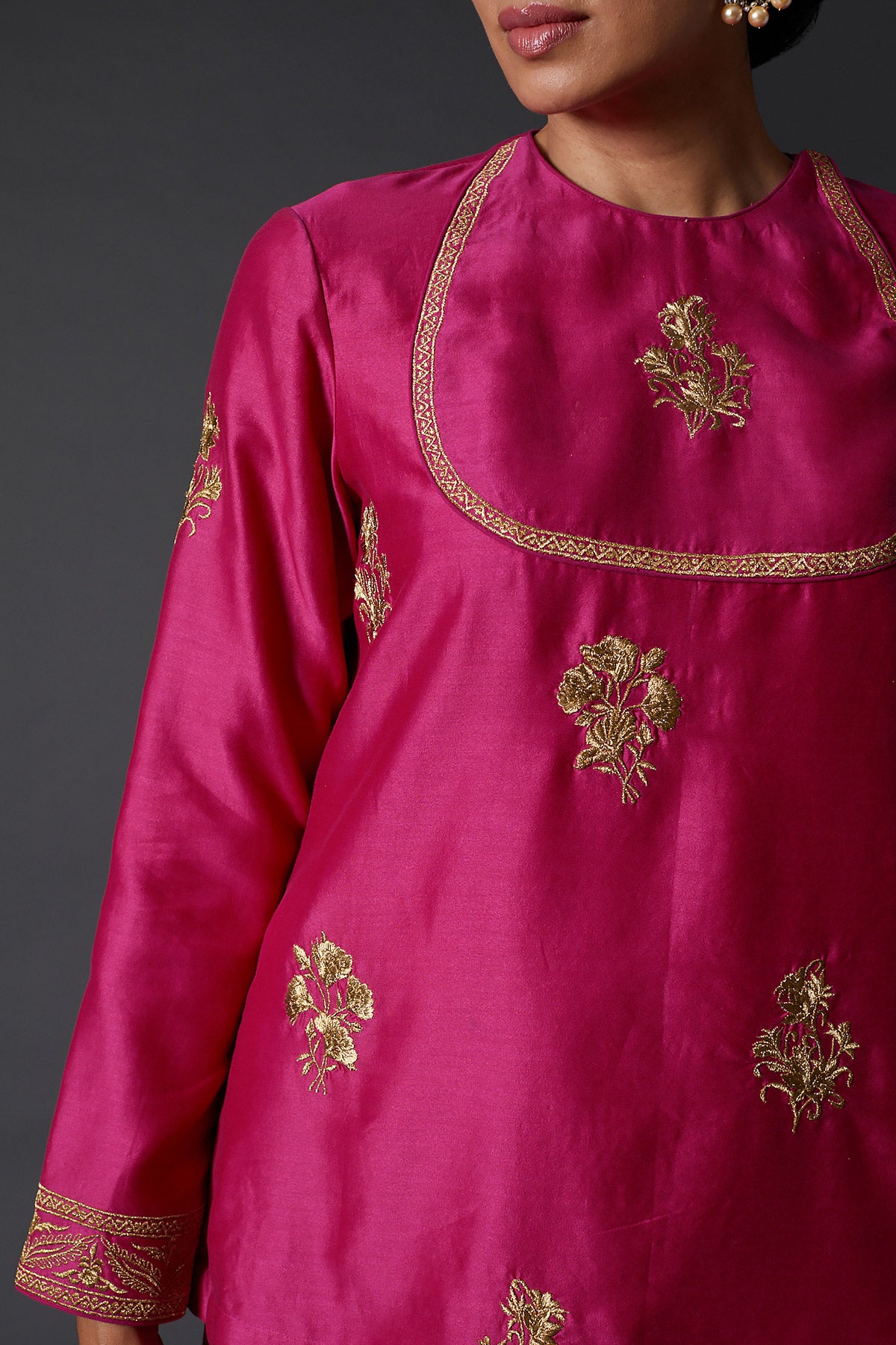 Fuchsia Embroidered Tunic