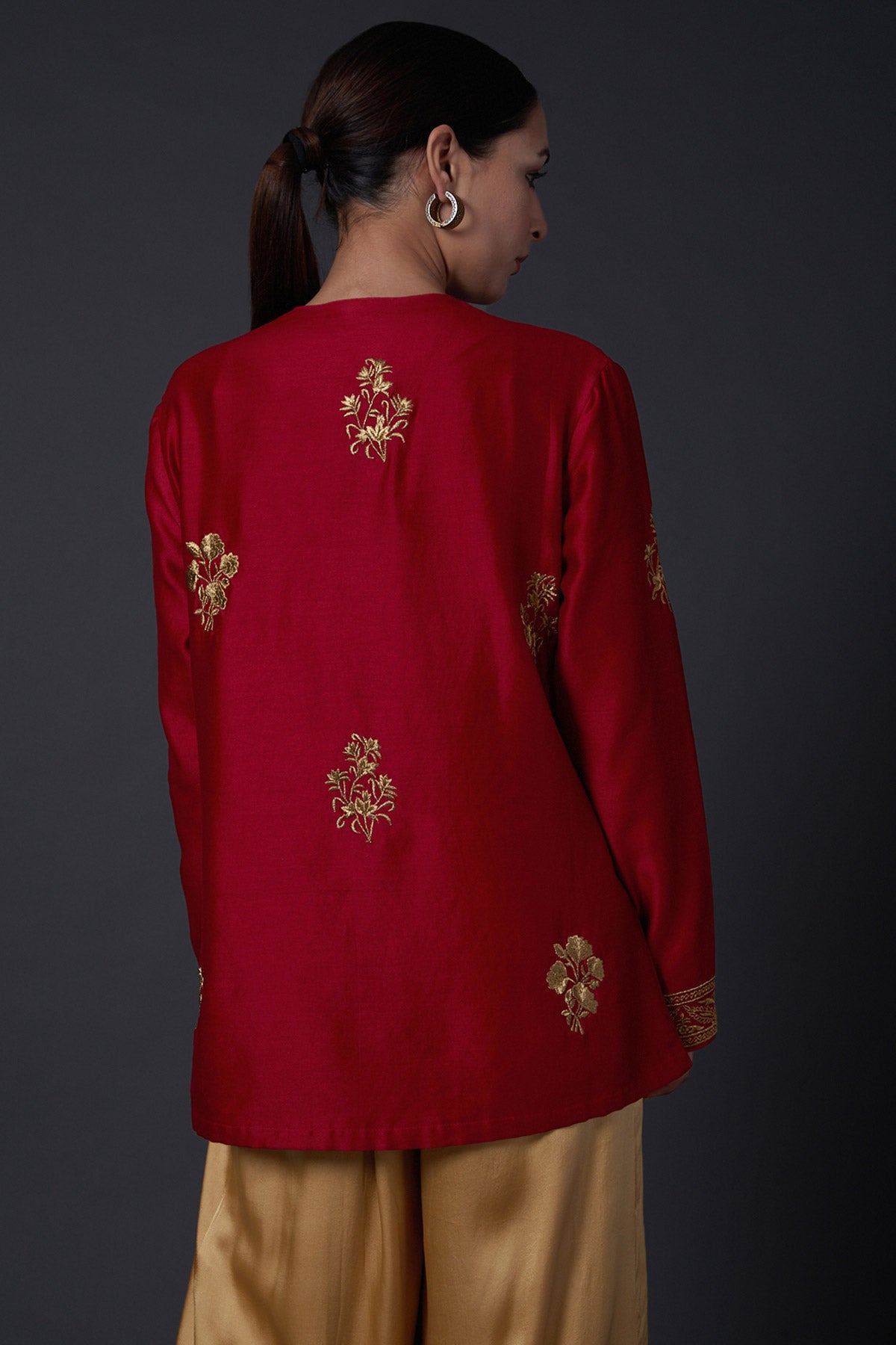 Red Zari Embroidered Tunic