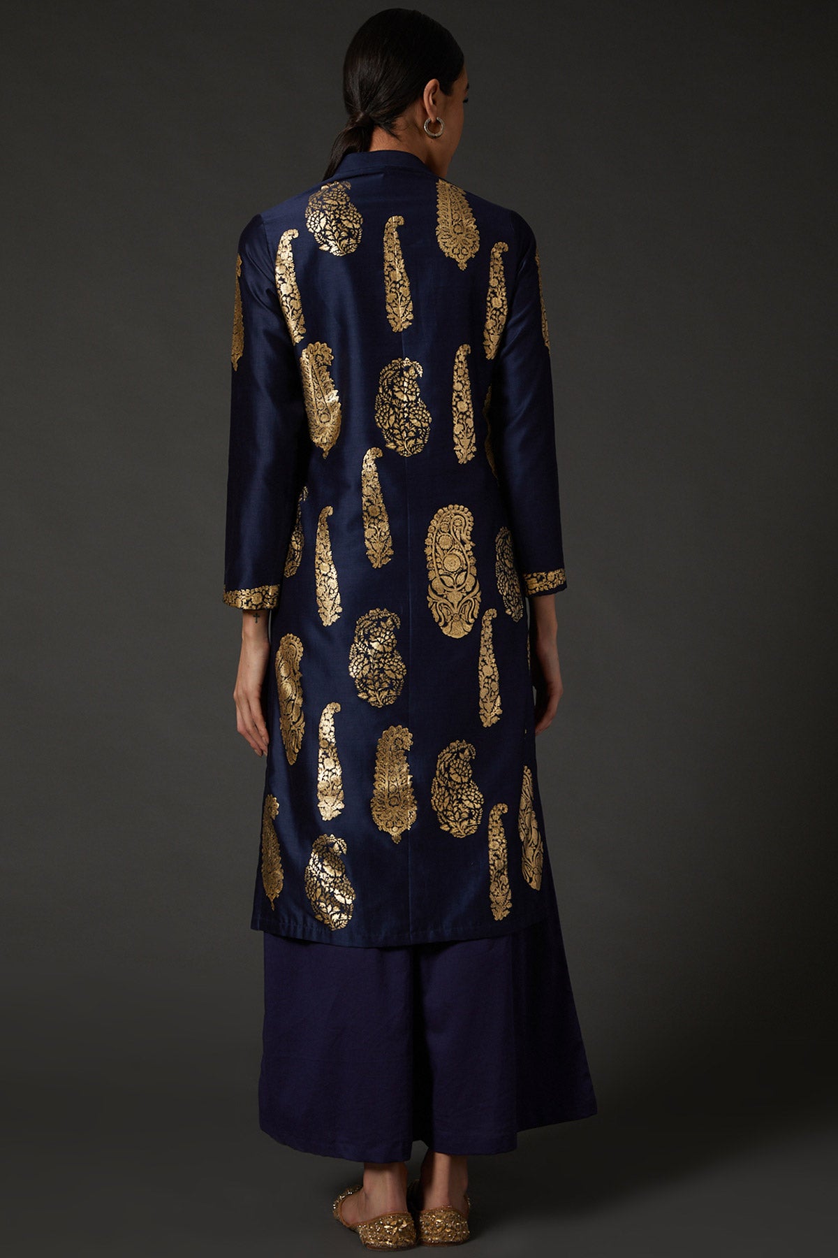 Chanderi Abstract Tunic Set with Voile Pants