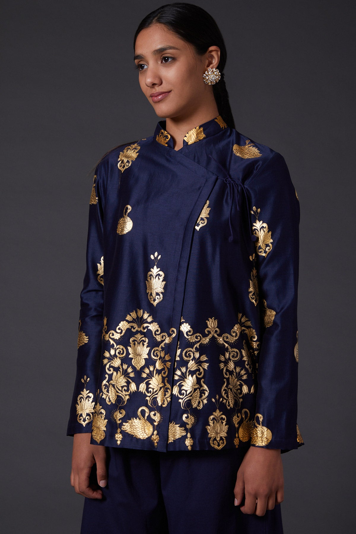 Navy Blue Block Printed Tunic