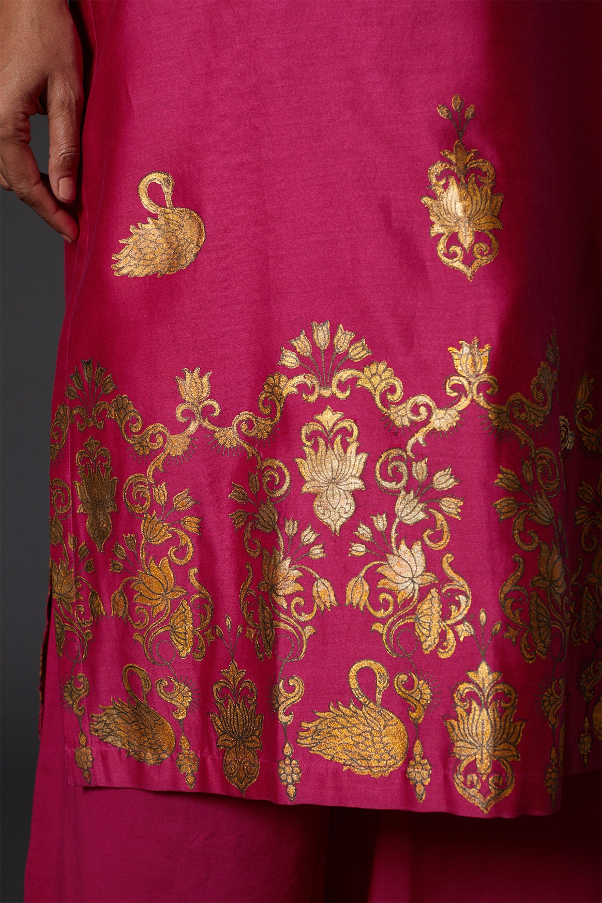 Fuchsia Block Printed Tunic Set