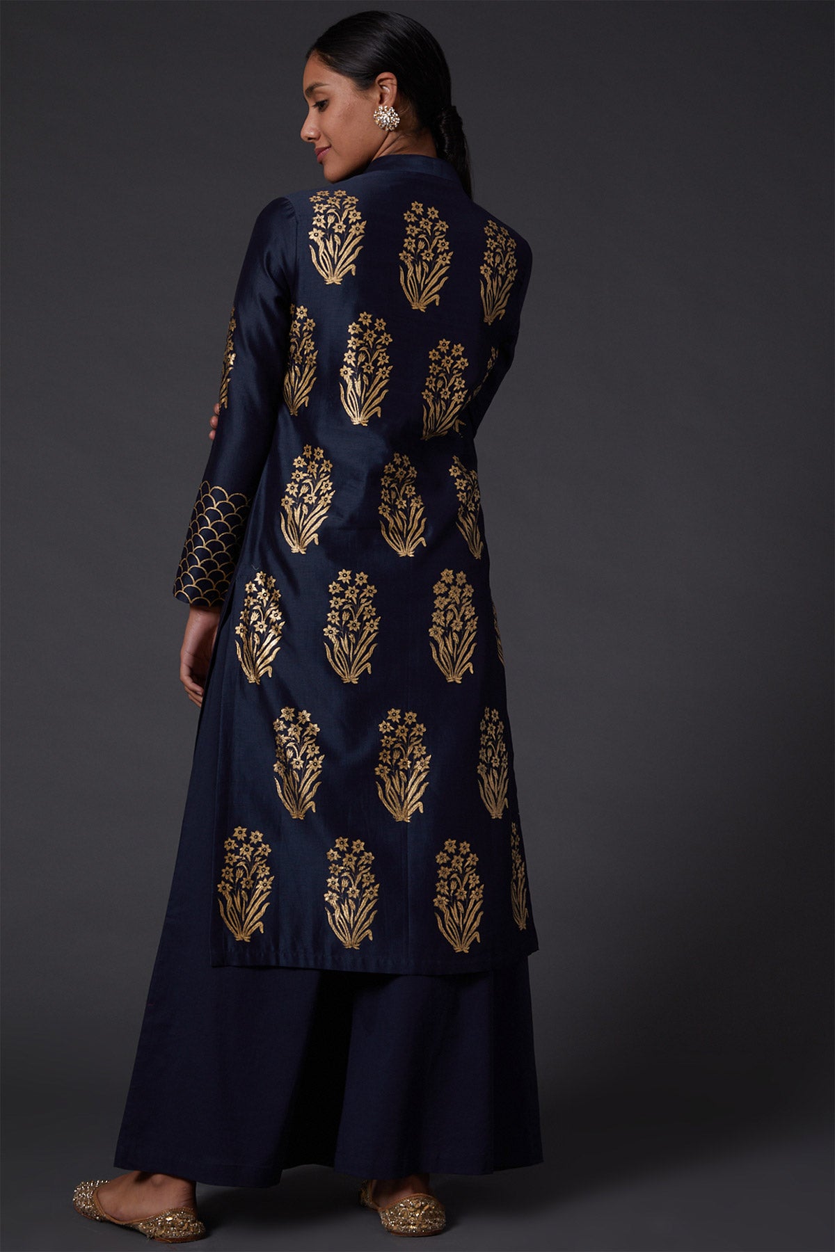 Indigo Blue Block Printed Tunic Set