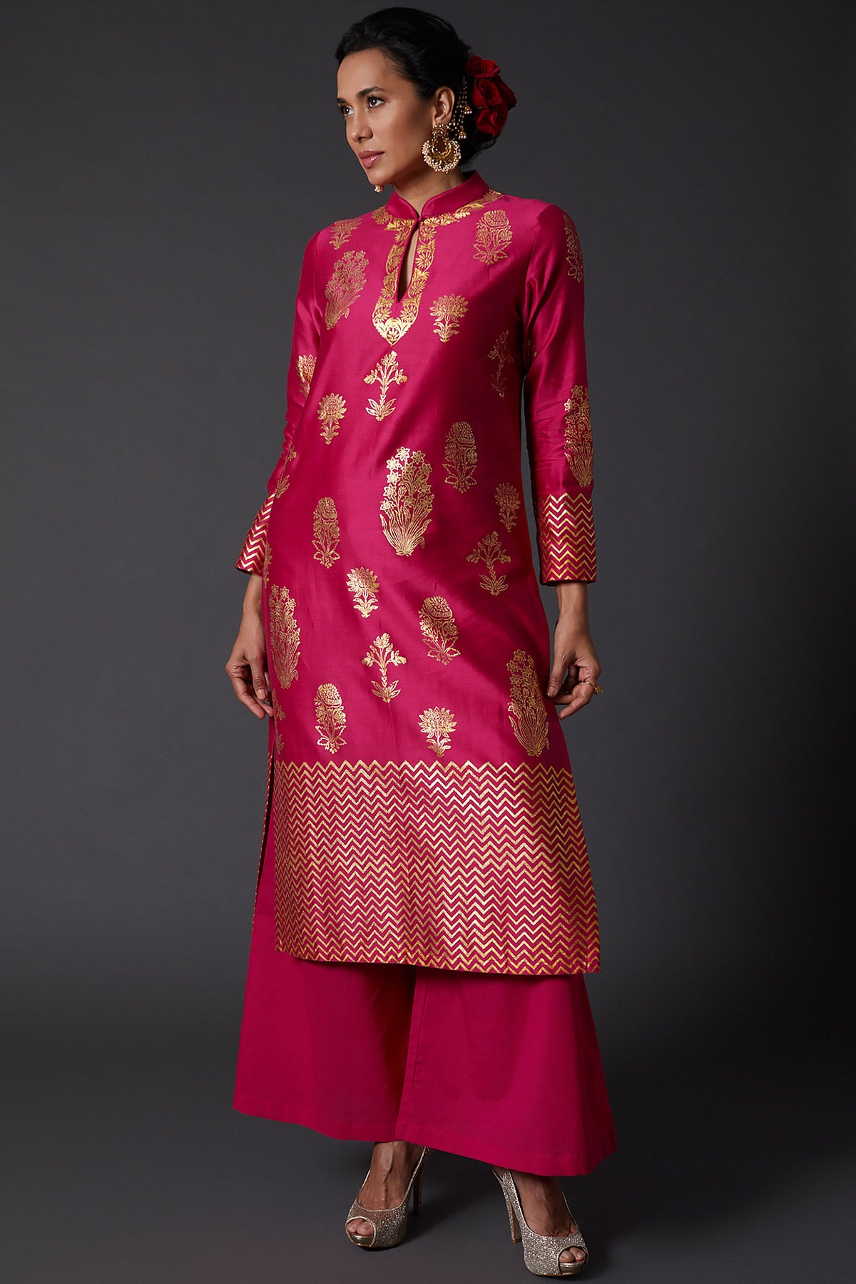 Fuchisa Block Printed Tunic Set