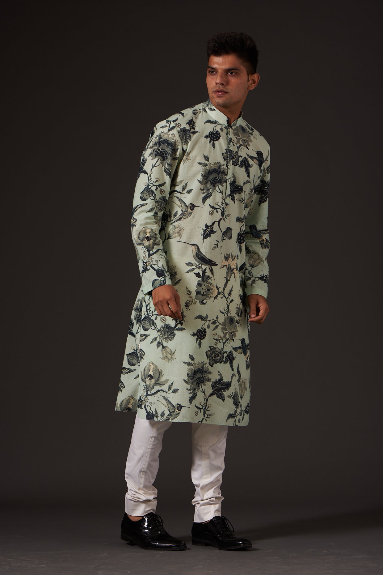 Floral Digital Printed Kurta Set In Cotton