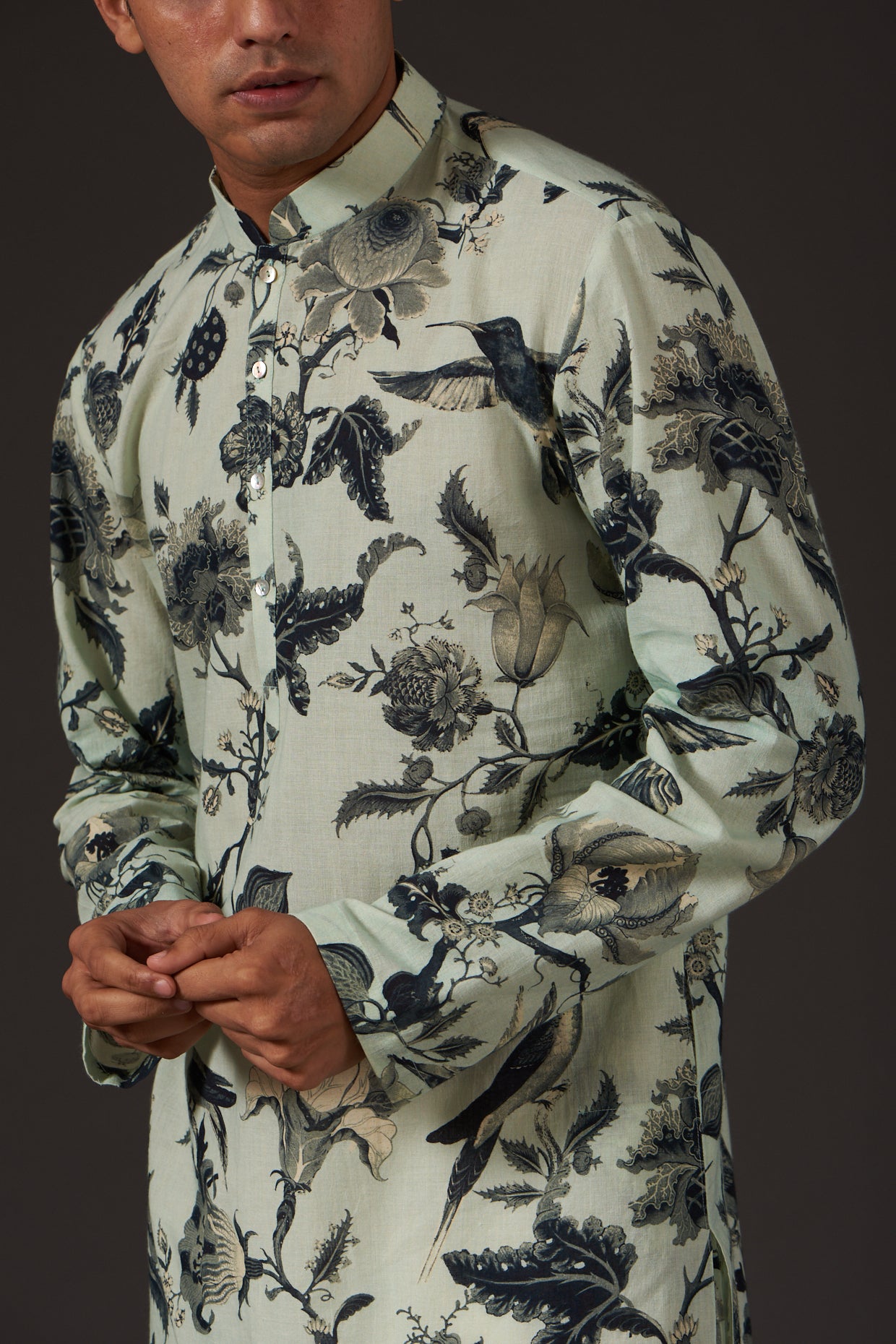 Floral Digital Printed Kurta Set In Cotton