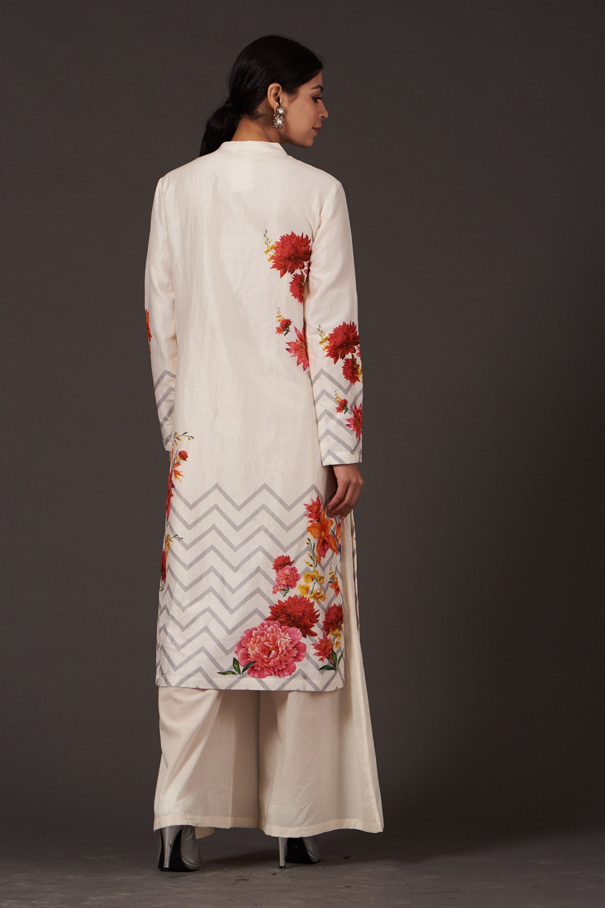 Ivory Chanderi Tunic And Palazzo