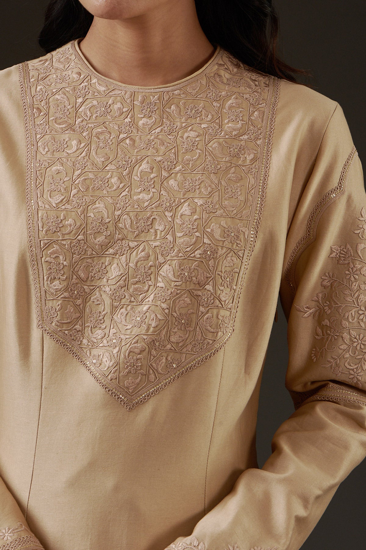 Embroidered Kalidar Kurta Set