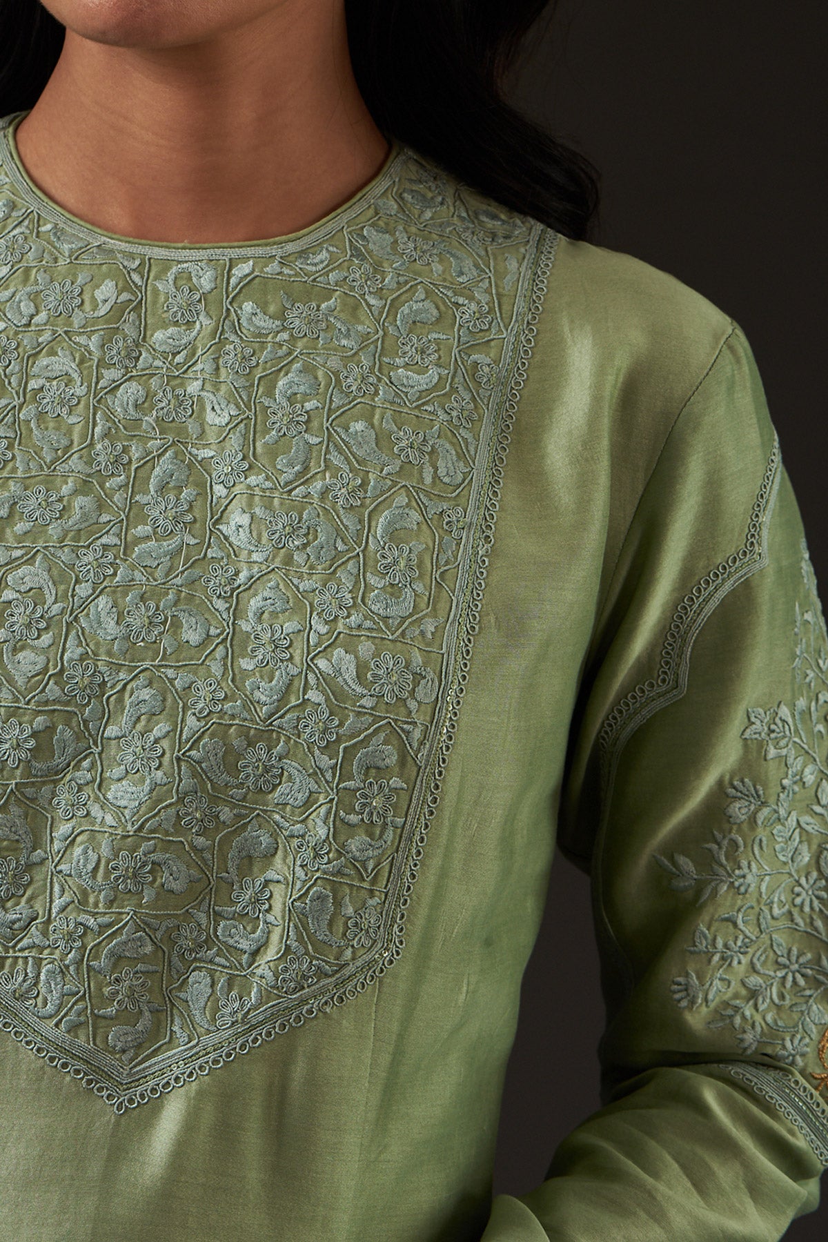 Embroidered Kalidar Kurta Set