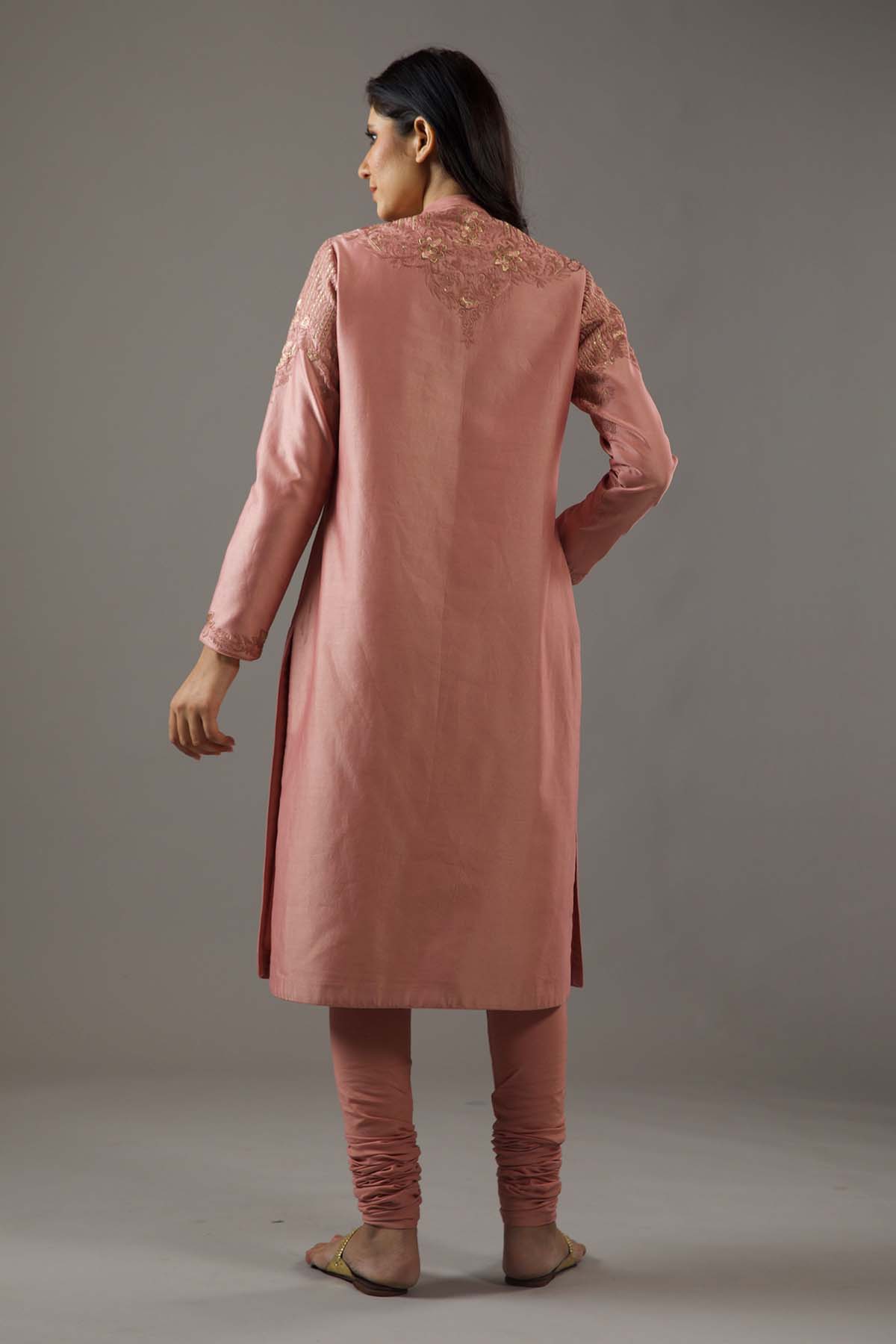 Chanderi Sillk Relax Fit Kurta With And Net Dupatta