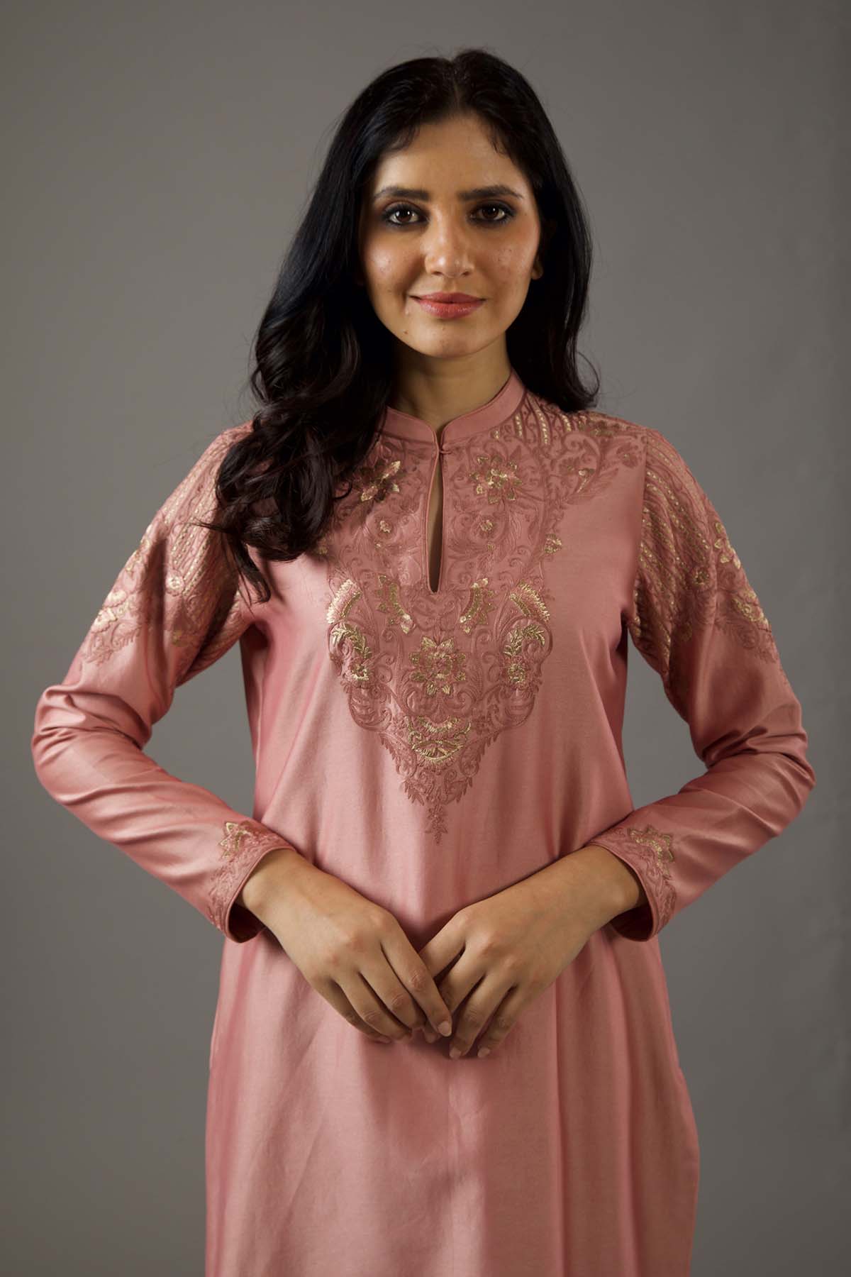 Chanderi Sillk Relax Fit Kurta With And Net Dupatta