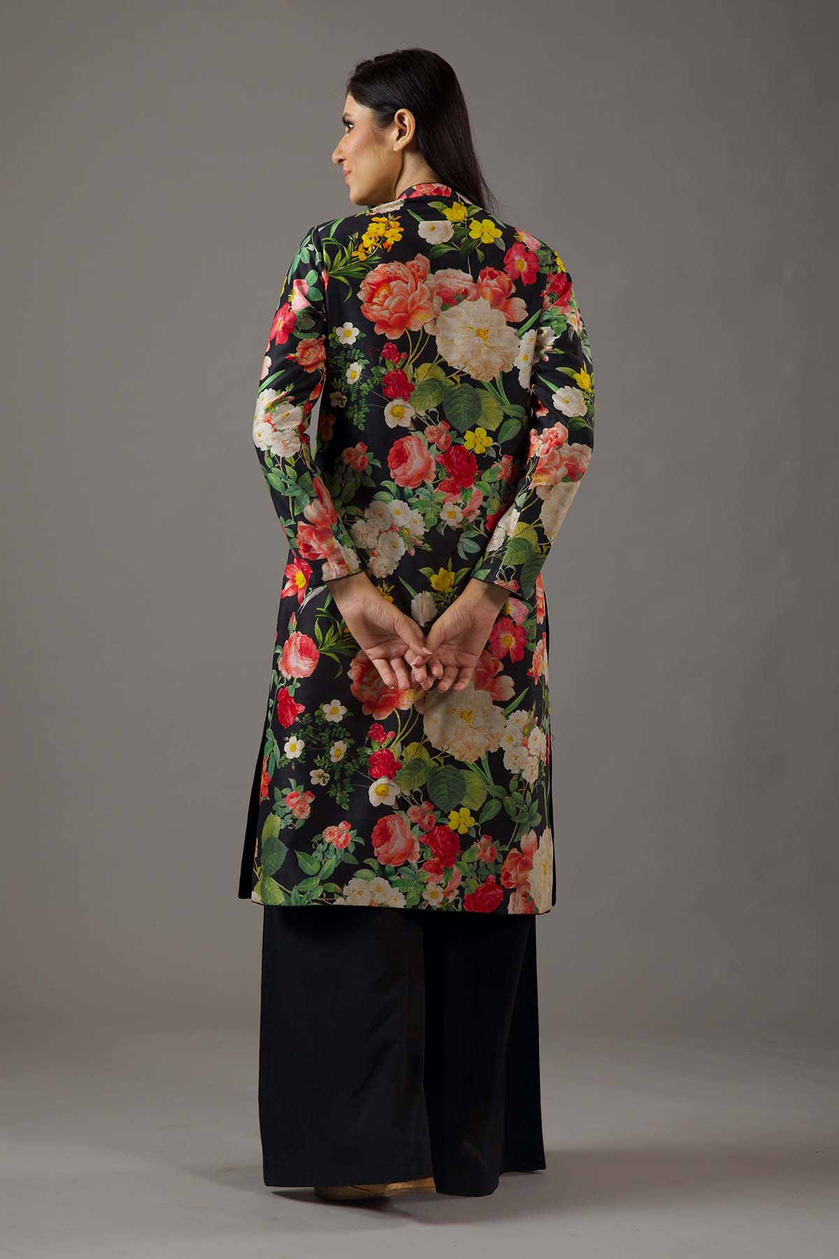 Chanderi Silk Floral Printed Tunic Set