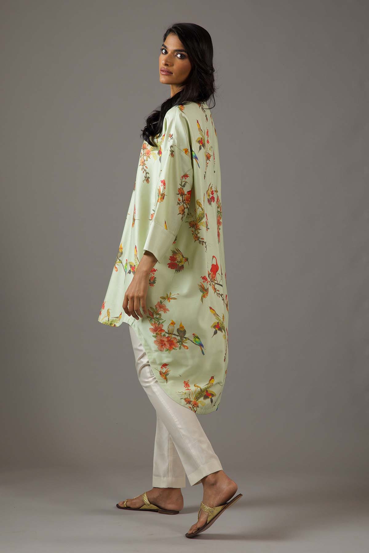 Chanderi Silk Loosefit Printed Tunic