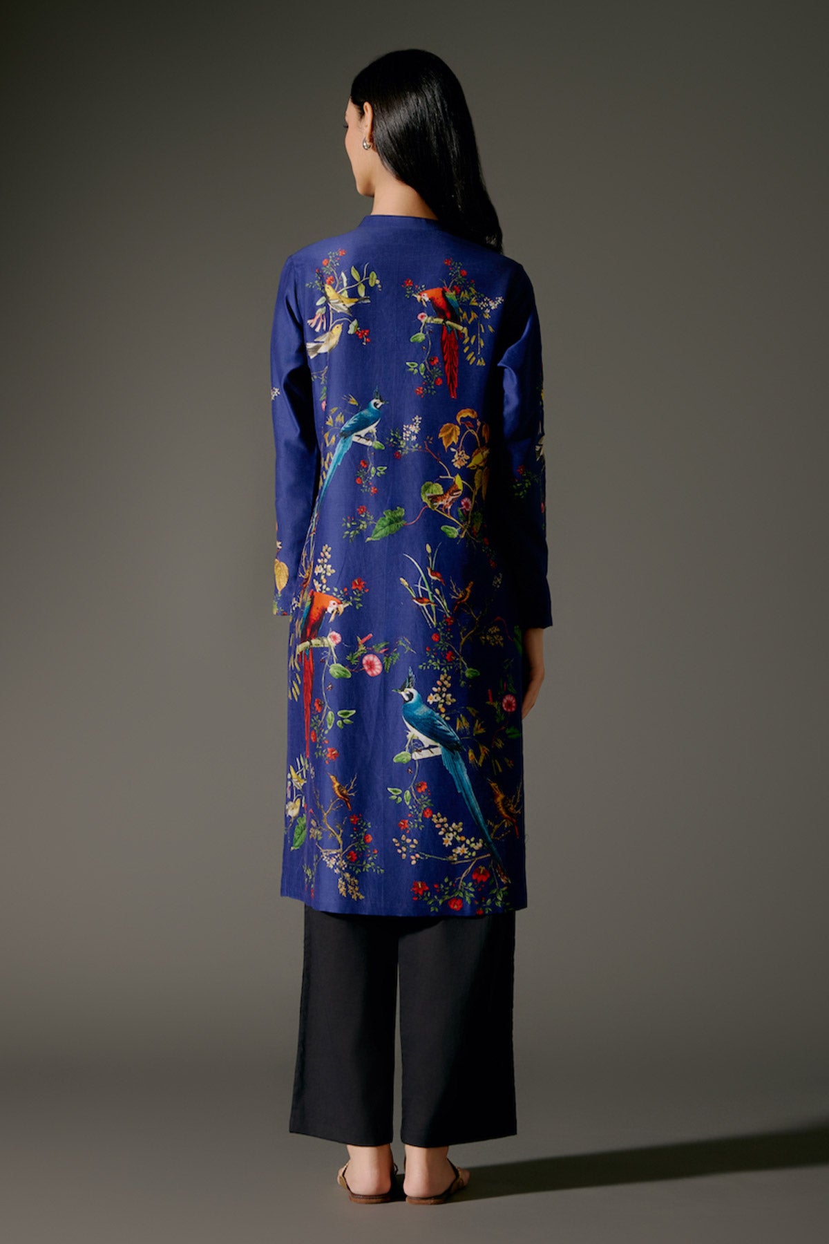 Chanderi Tunic Set With Abstract Print And Voile Pant