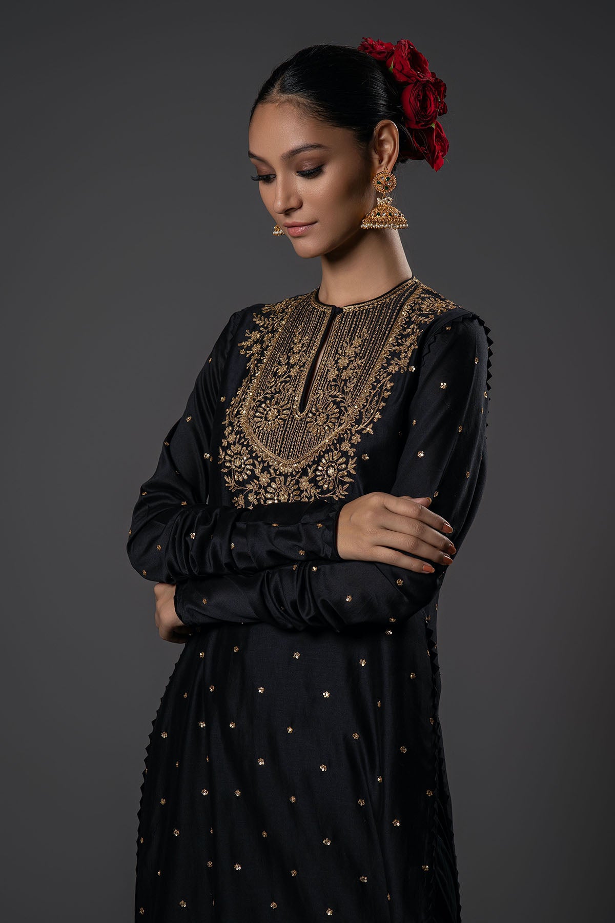 Women'S Black Kurta Set