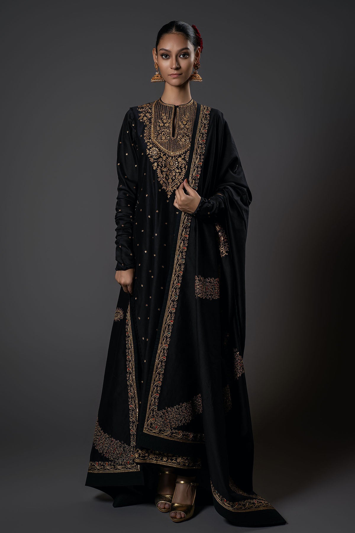 Women'S Black Kurta Set