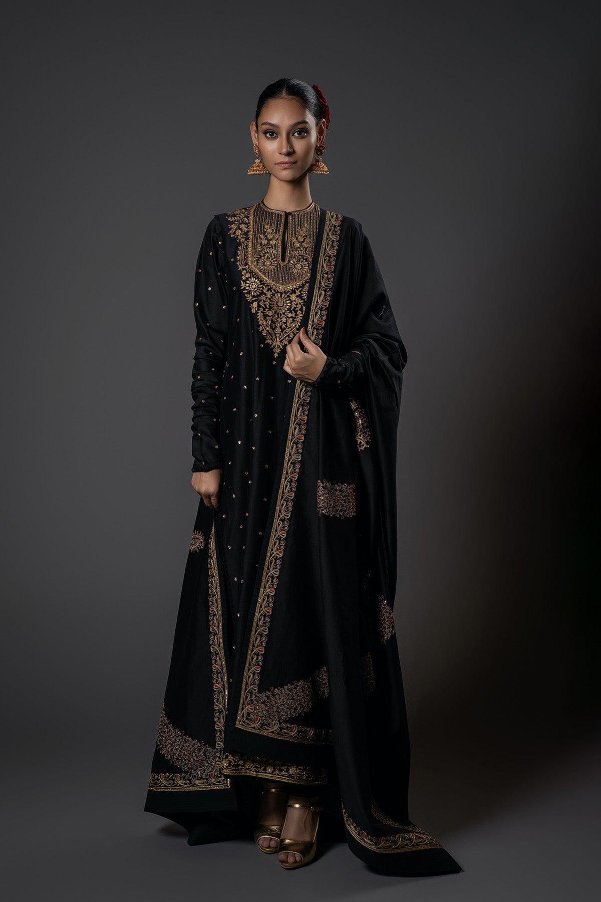 Women's Black Kurta Set