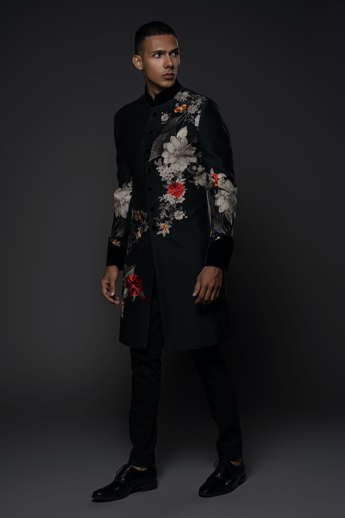 Men'S Floral Sherwani