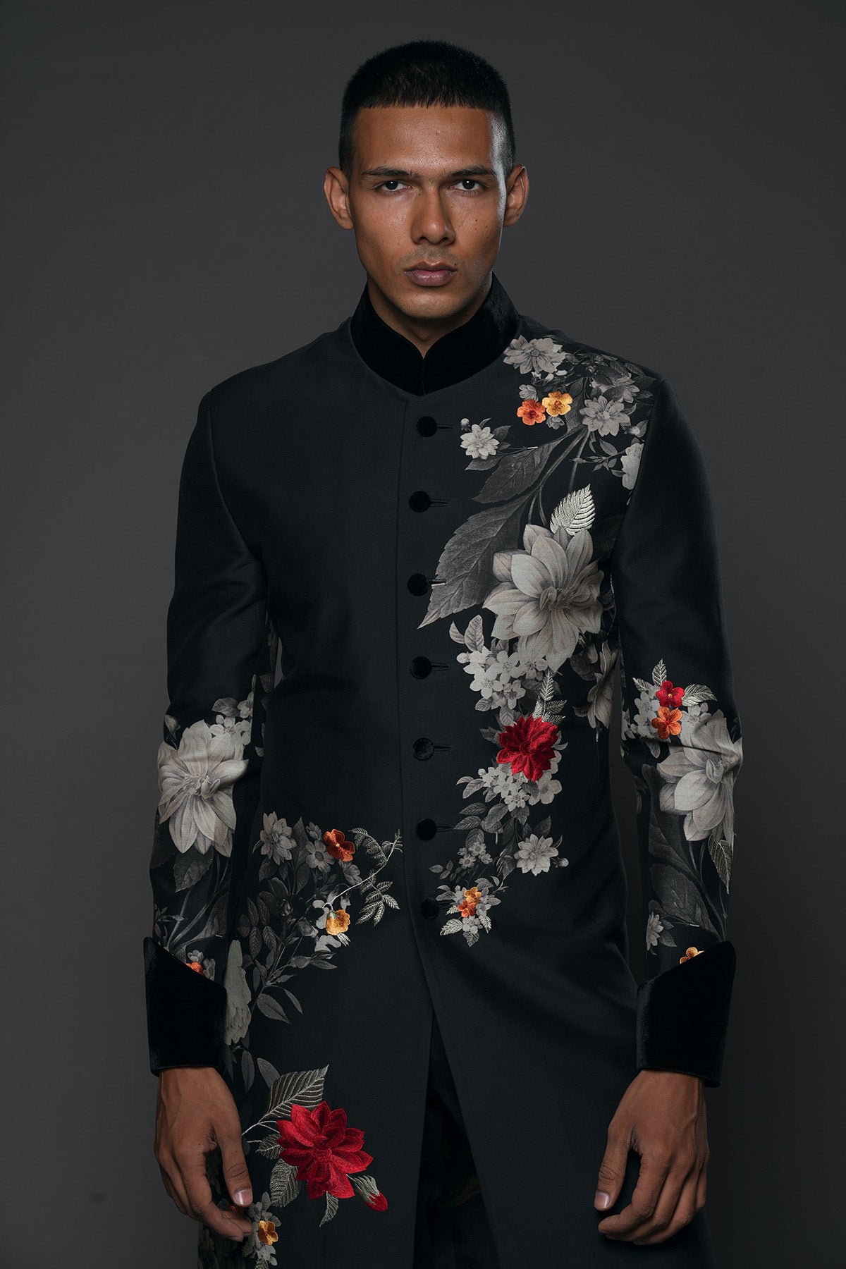 Men'S Floral Sherwani