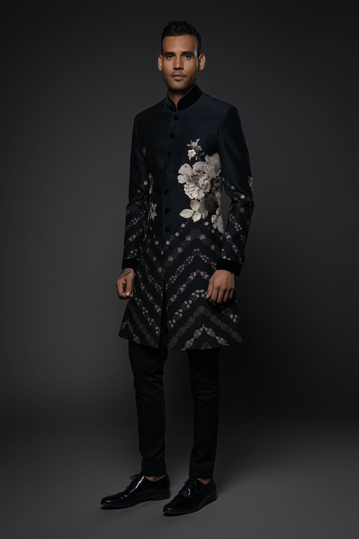 Men'S Floral Sherwani