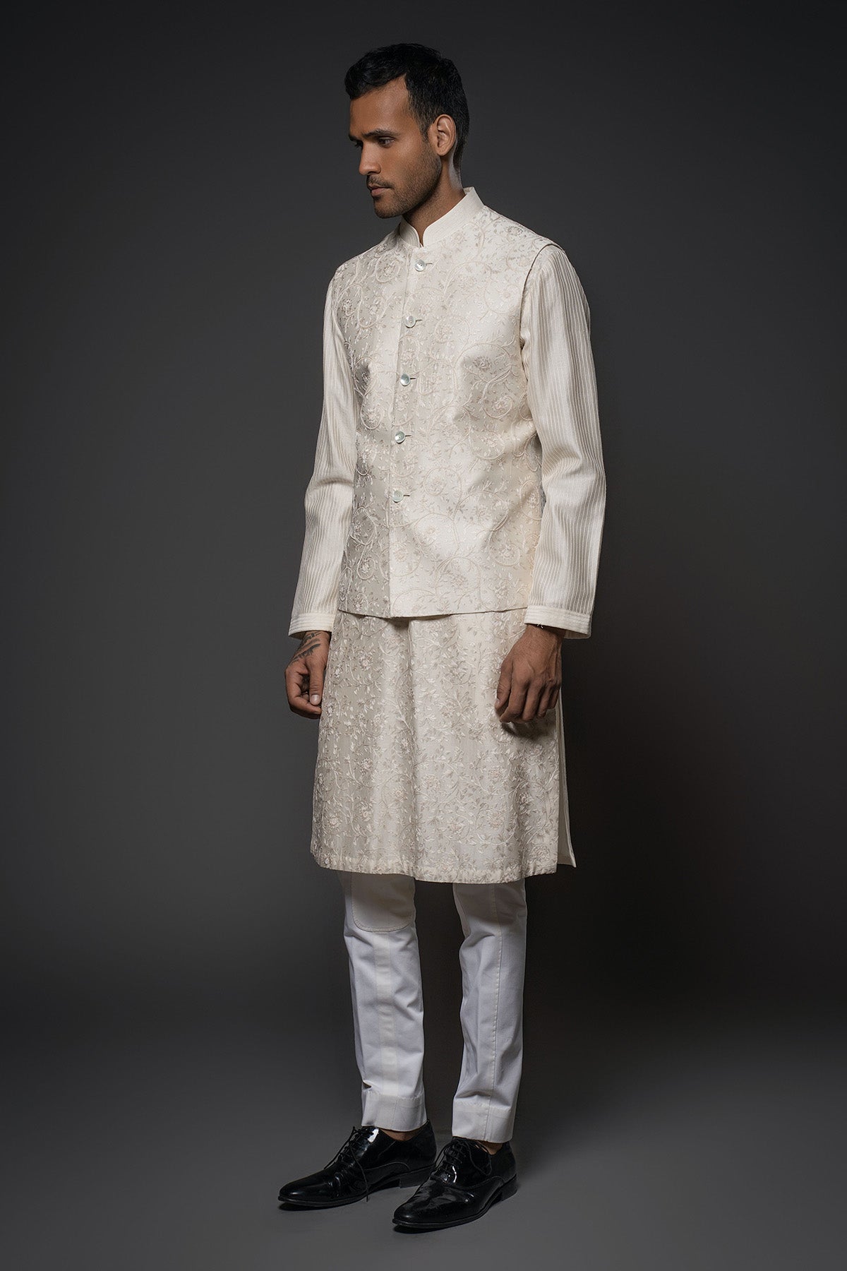 Men'S Embroidery Kurta Set With Dupata