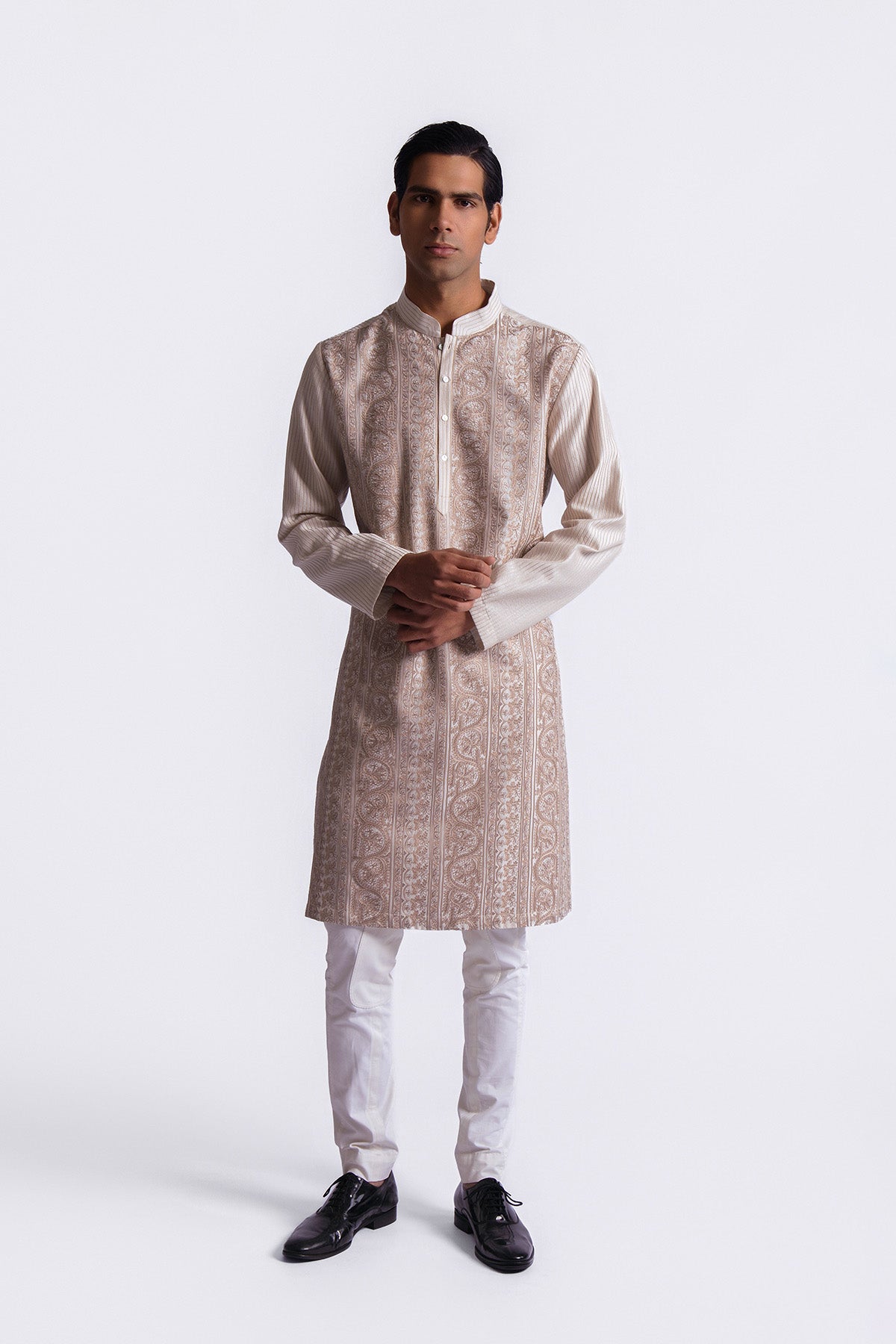 Men's Chanderi Embroidered  Kurta Set