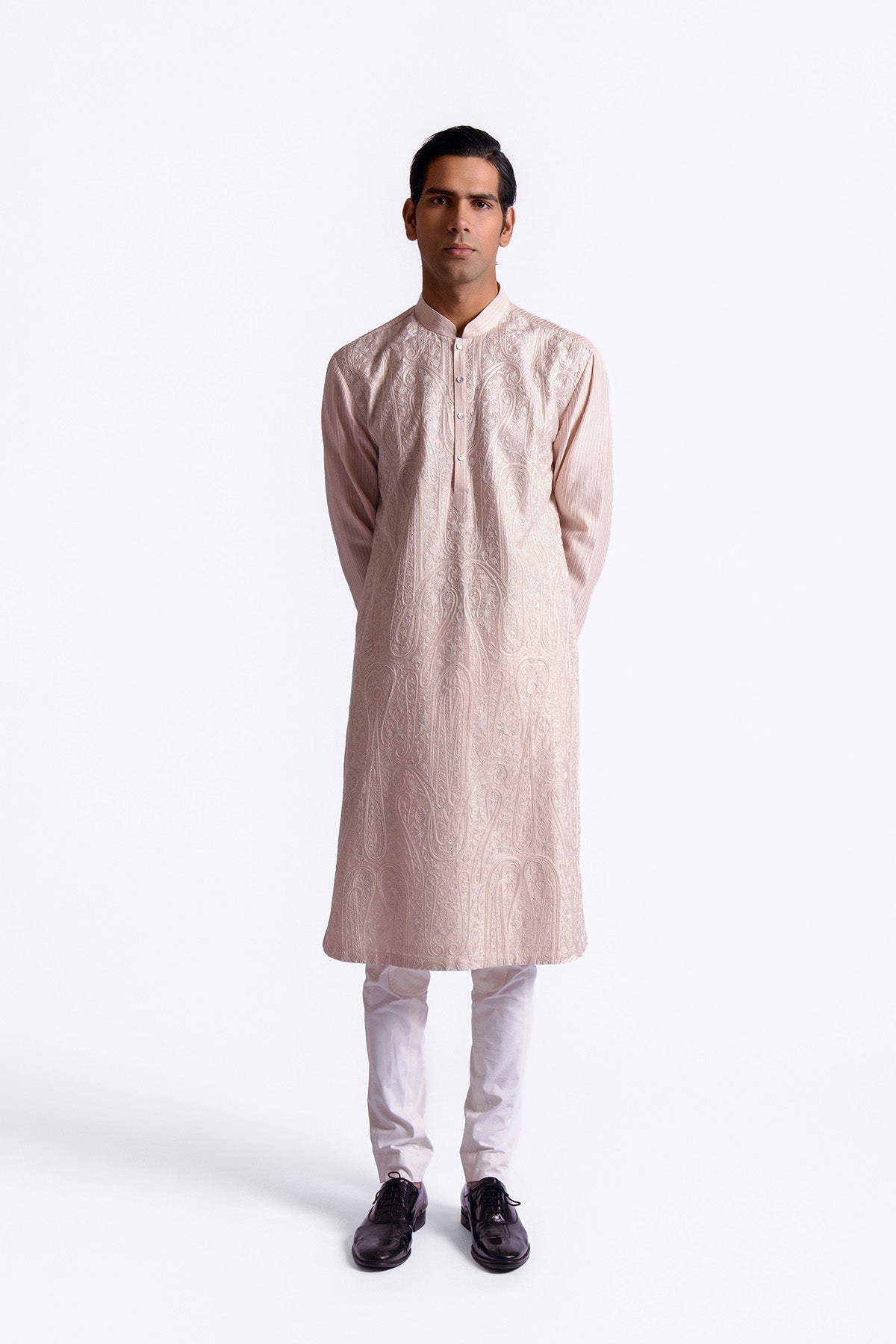Men's Chanderi Embroidered  Kurta Set