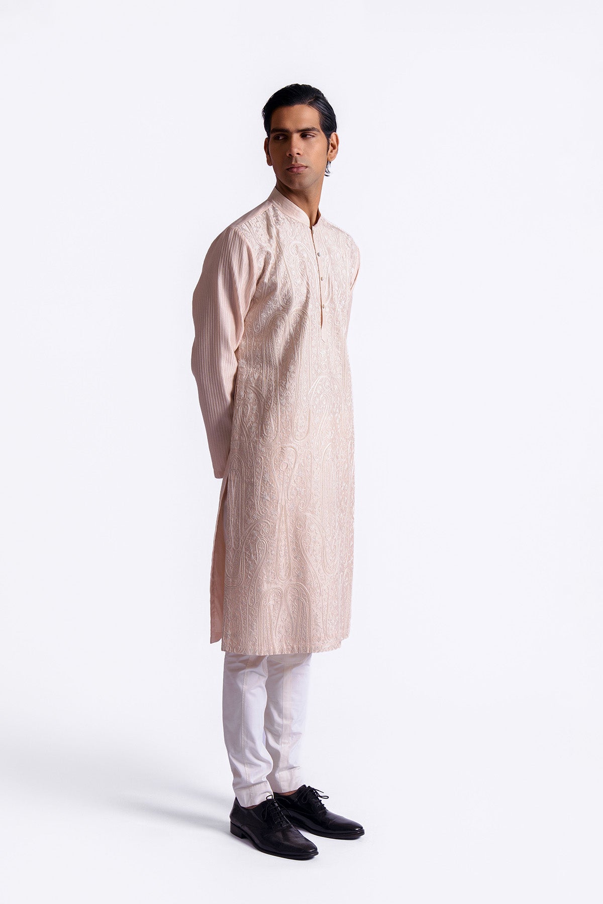 Men's Chanderi Embroidered  Kurta Set