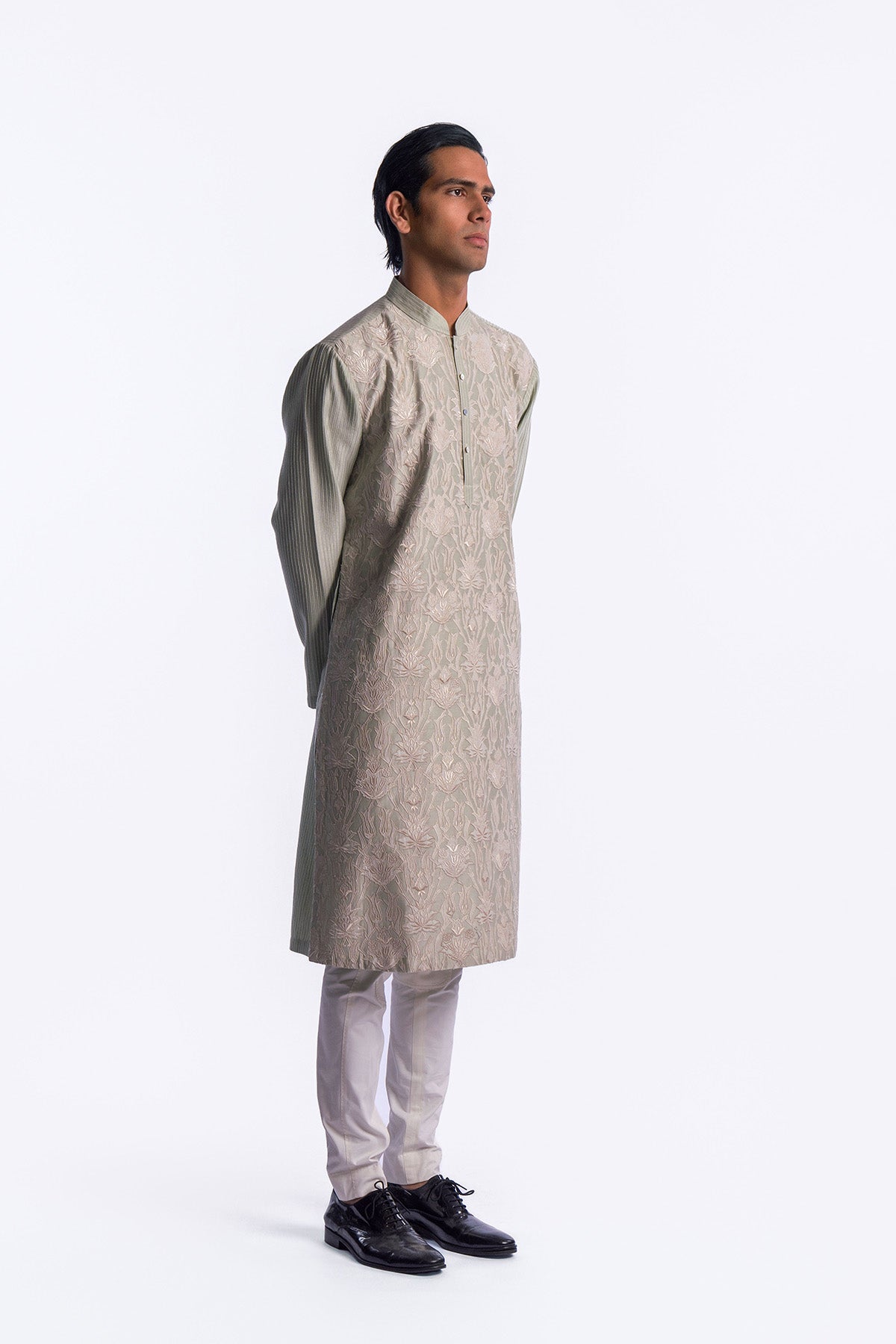 Men's Chanderi Embroidered  Kurta Set
