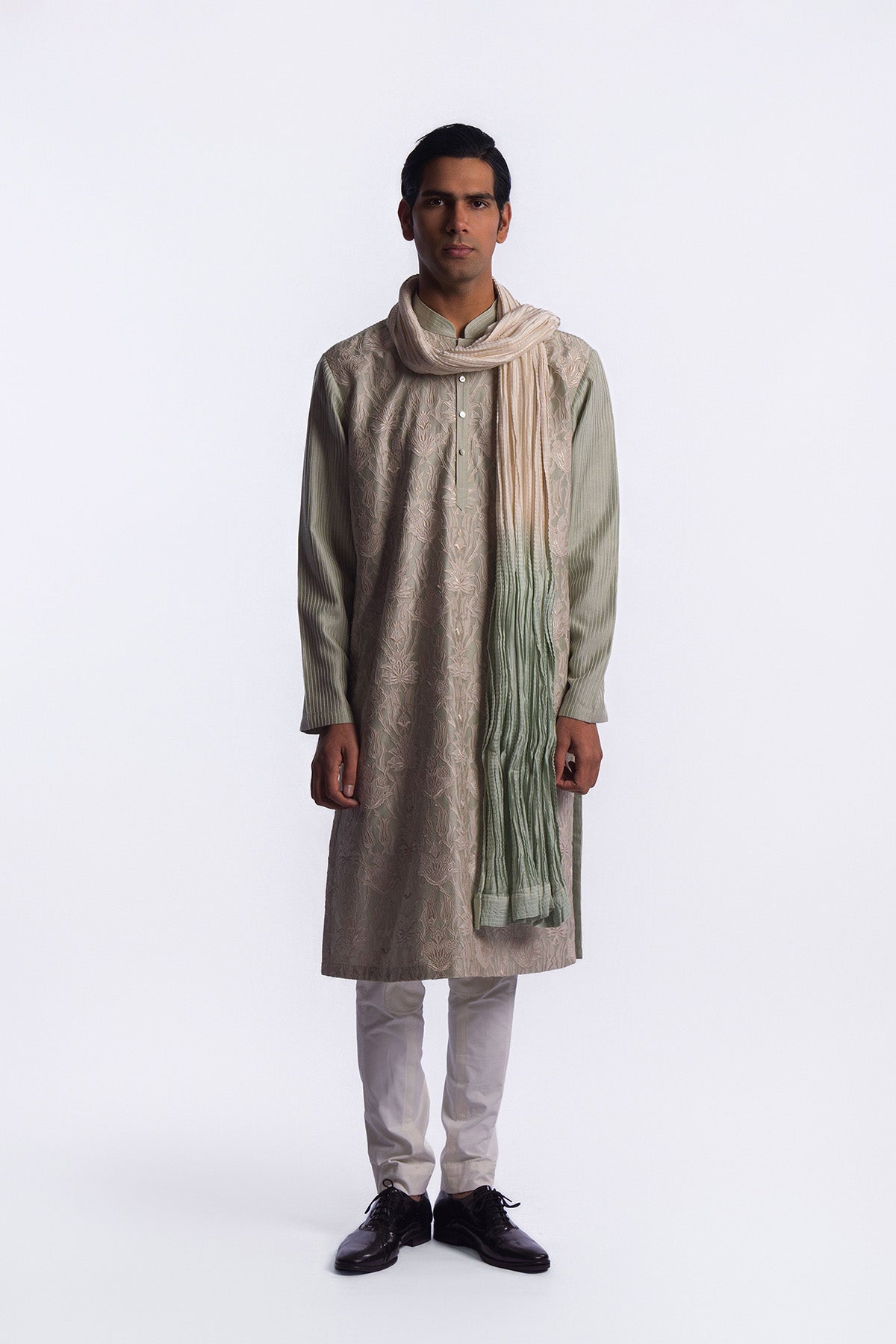 Men's Chanderi Embroidered  Kurta Set