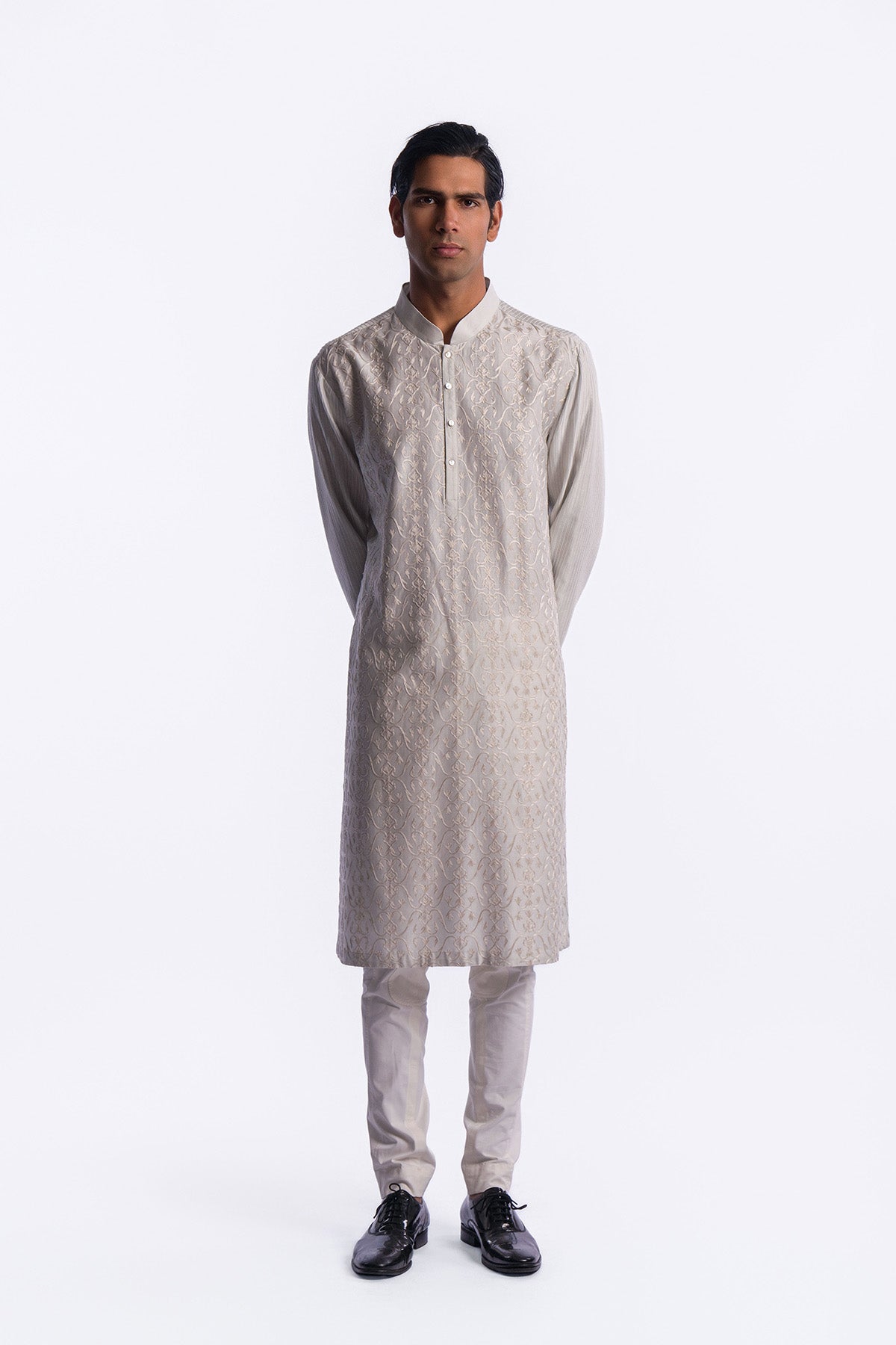 Men's Chanderi Embroidered  Kurta Set