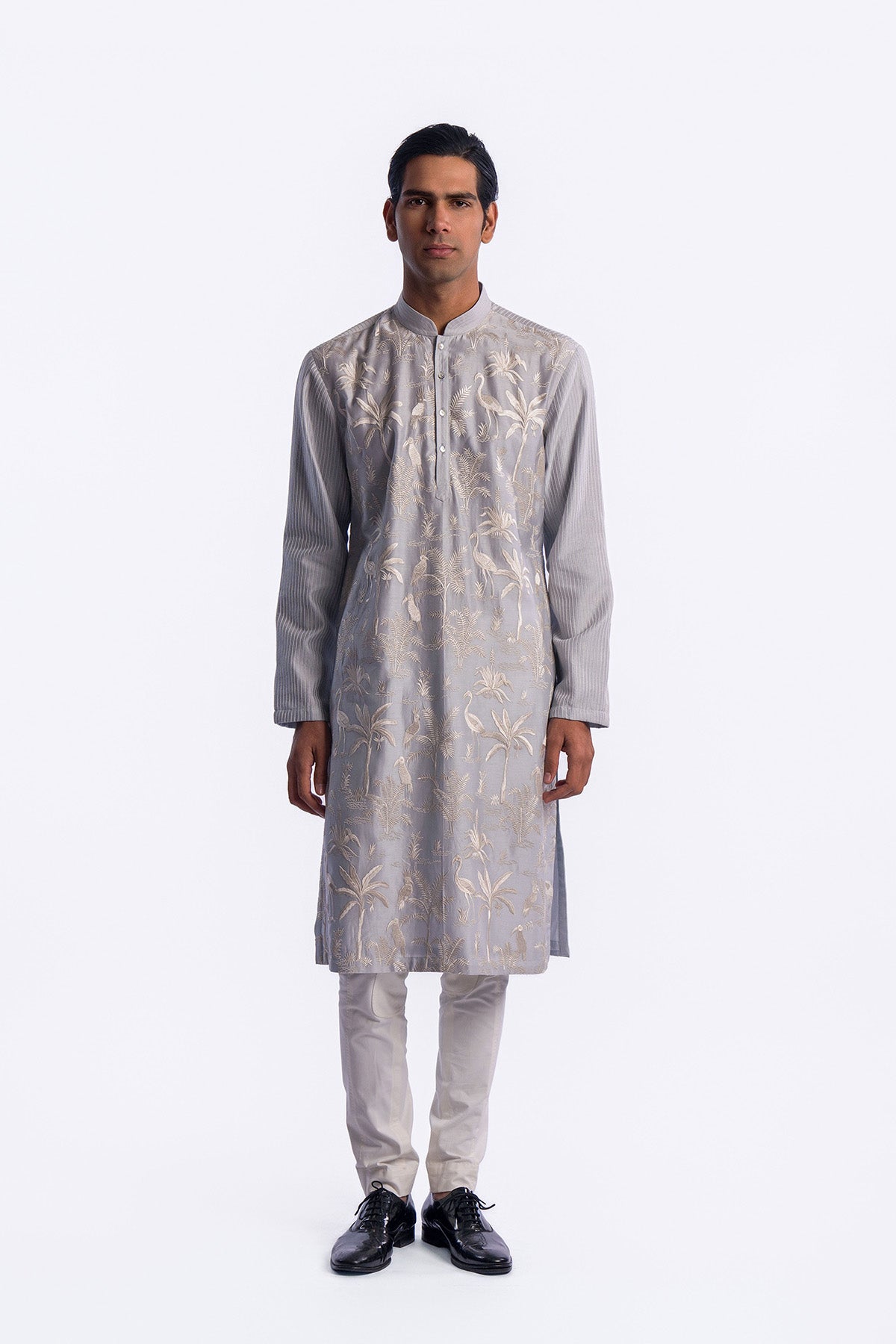 Men's Chanderi Embroidered  Kurta Set