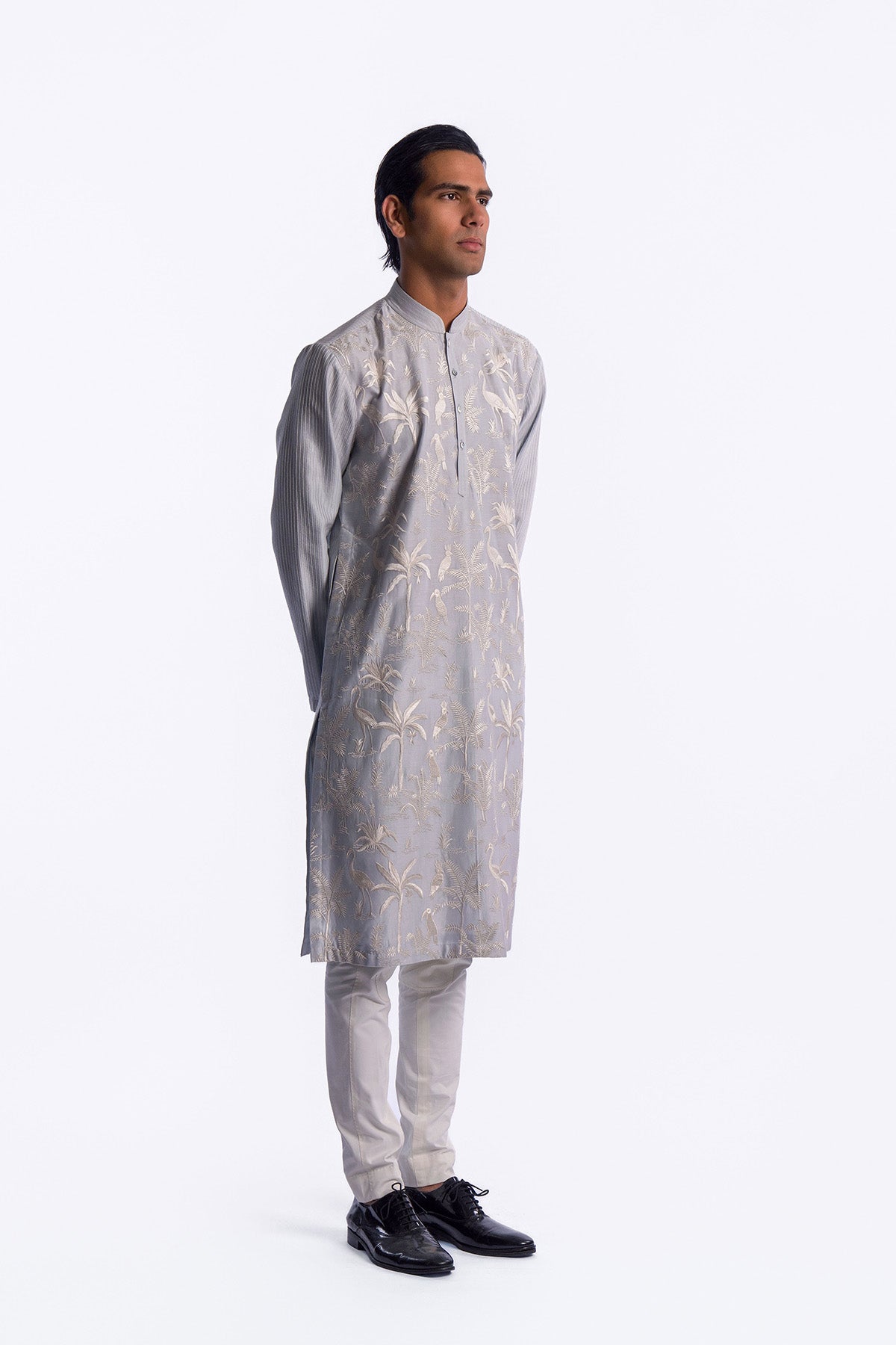 Men's Chanderi Embroidered  Kurta Set