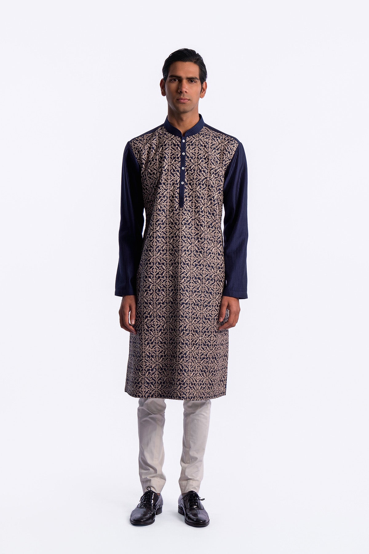 Men's Chanderi Embroidered  Kurta Set