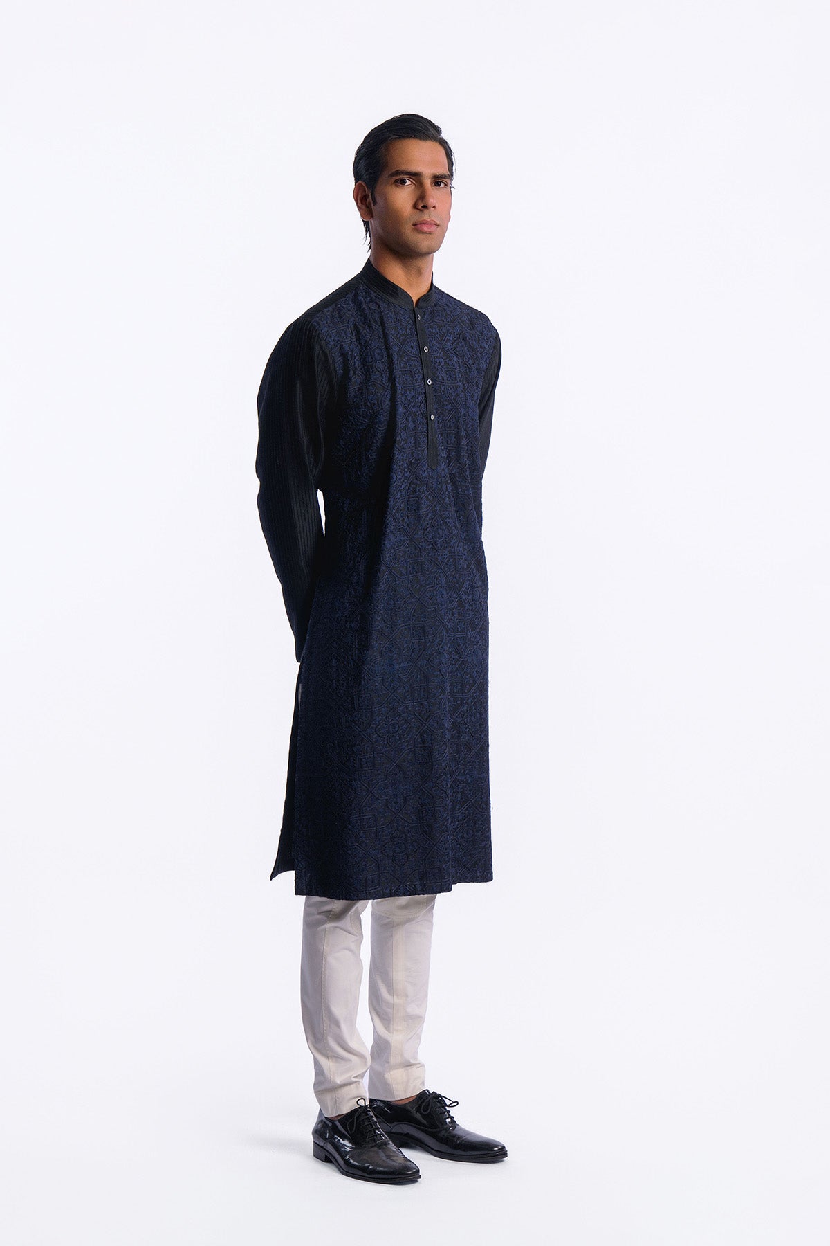 Men's Chanderi Embroidered  Kurta Set
