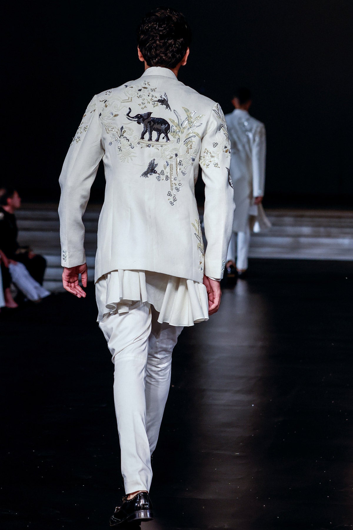 Matka Silk Hand-Embroidered Sherwani With Elephant Motif