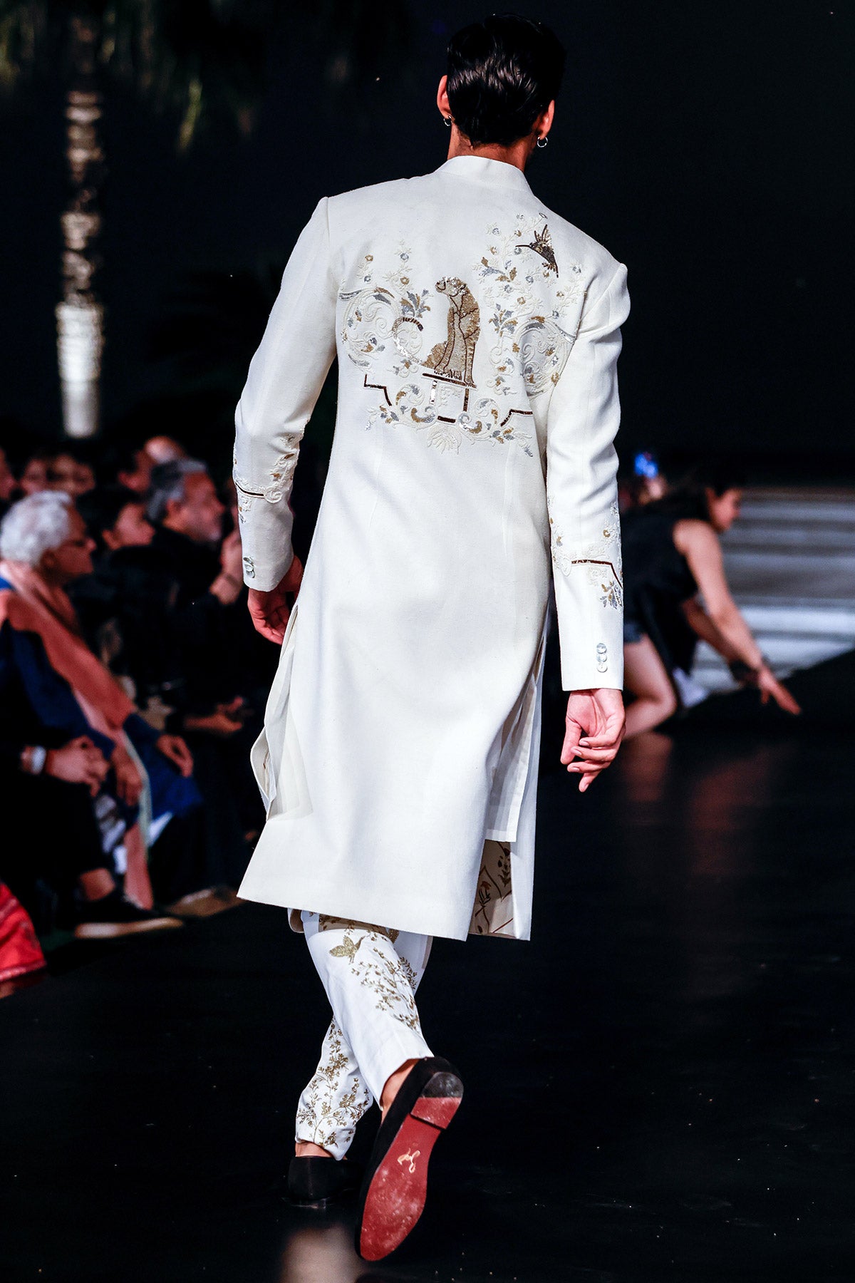 Ivory Matka Silk Embroidered Sherwani